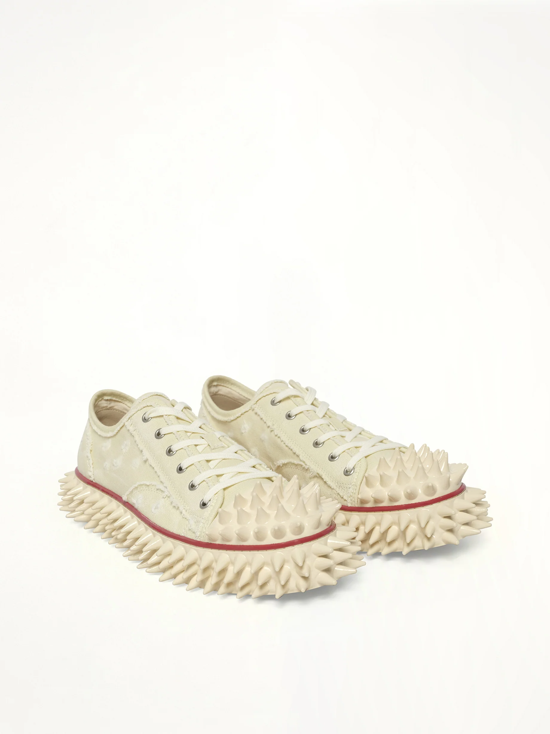Spiky Canvas Sneaker in Ivory - Image 2