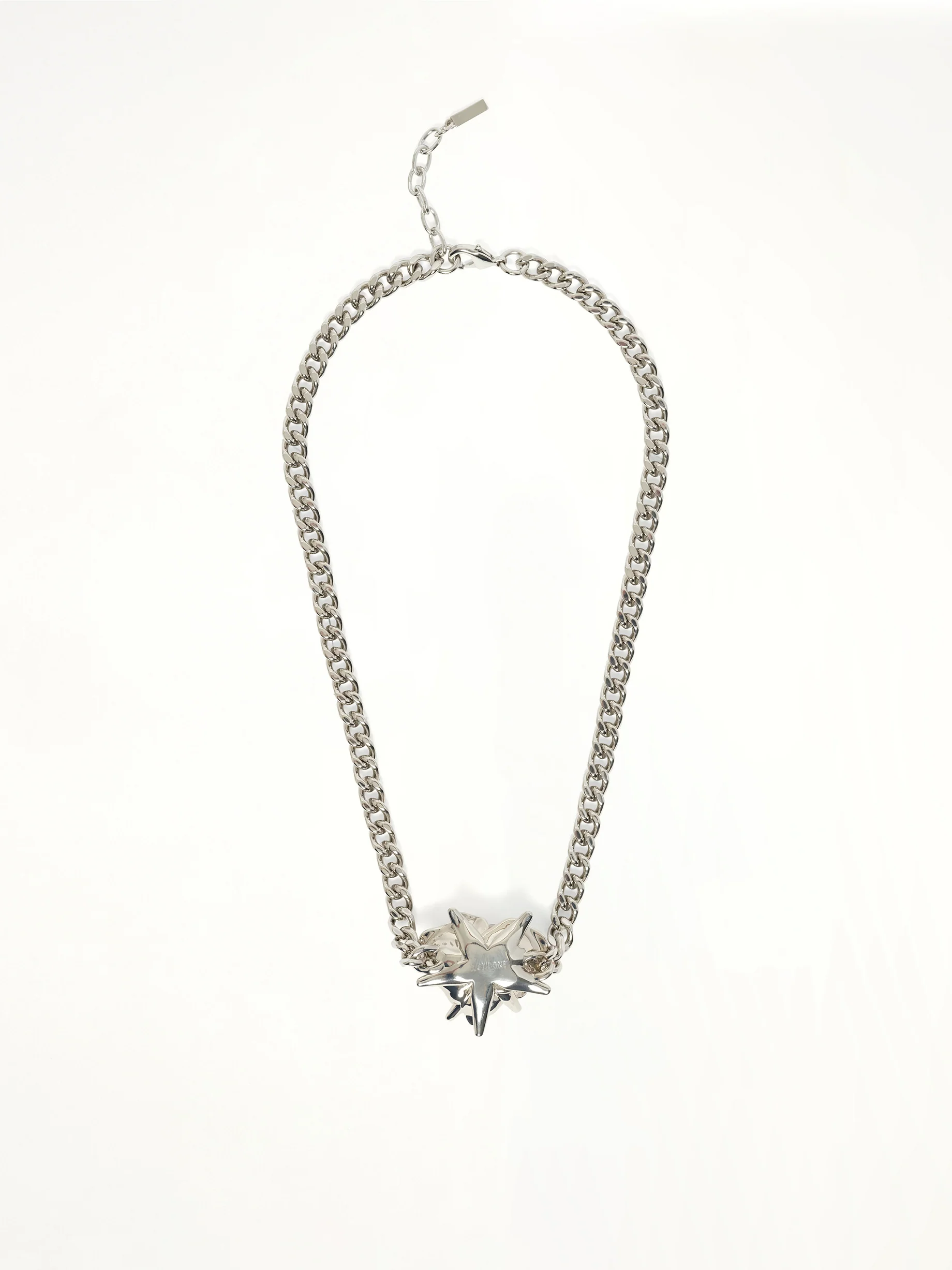 Spiky Rose Necklace in Silver - Image 2