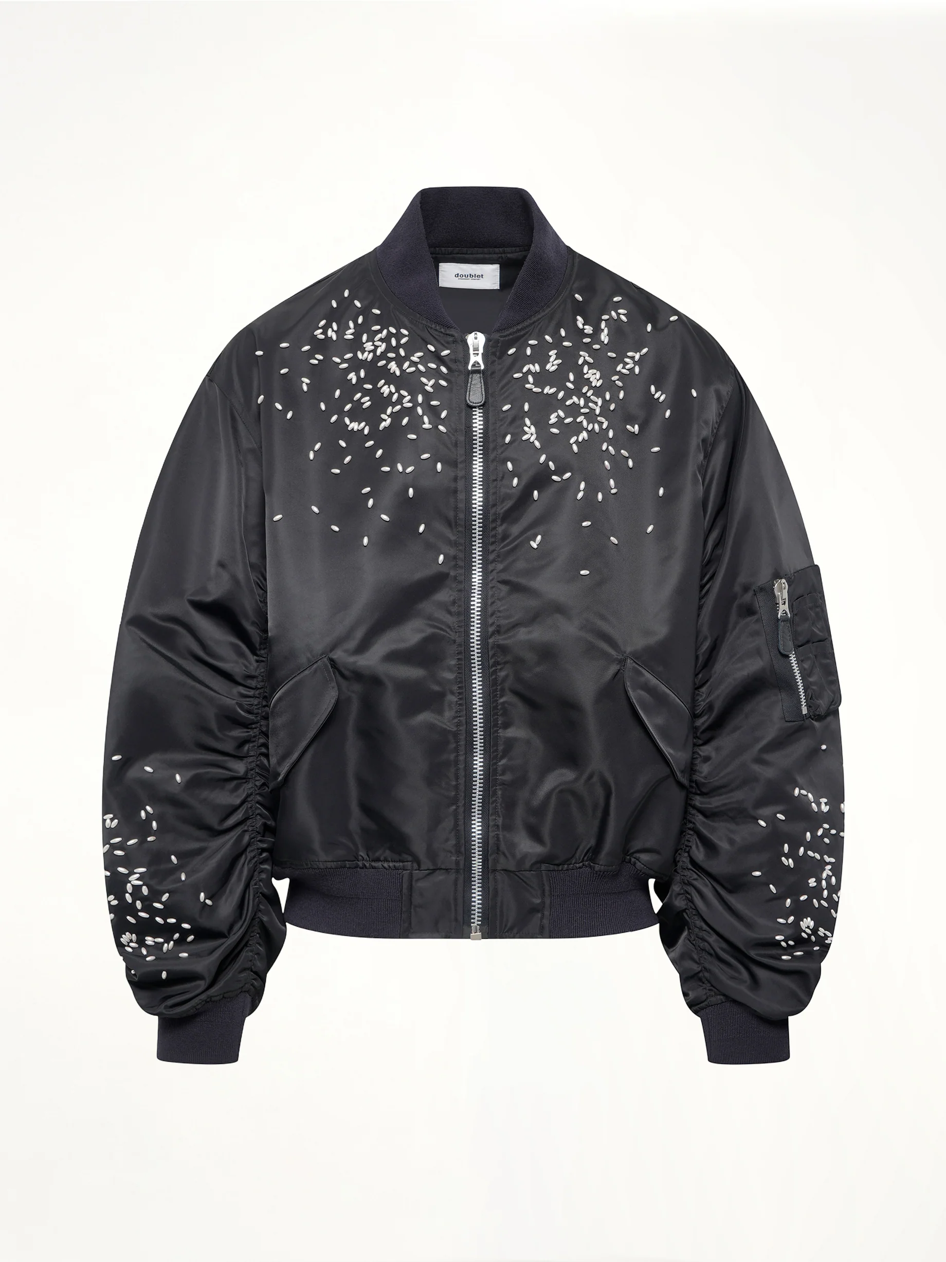 Spilled Rice Bomber Jacket in Black - Image 2