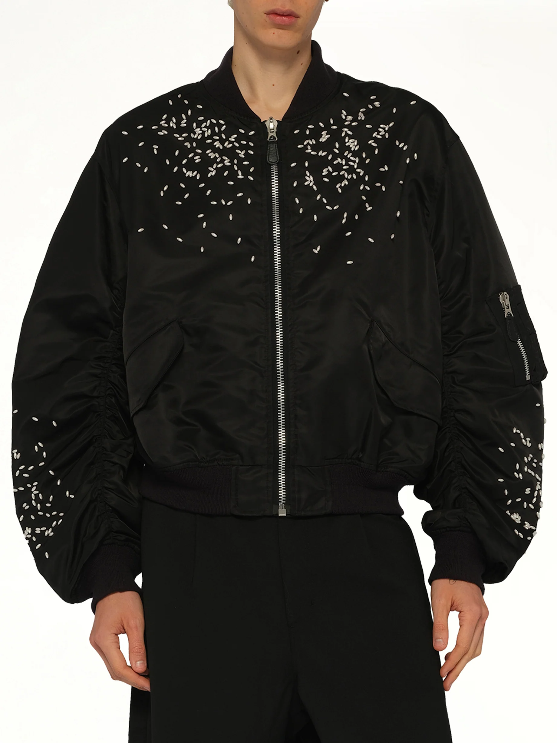 Spilled Rice Bomber Jacket in Black - Image 6