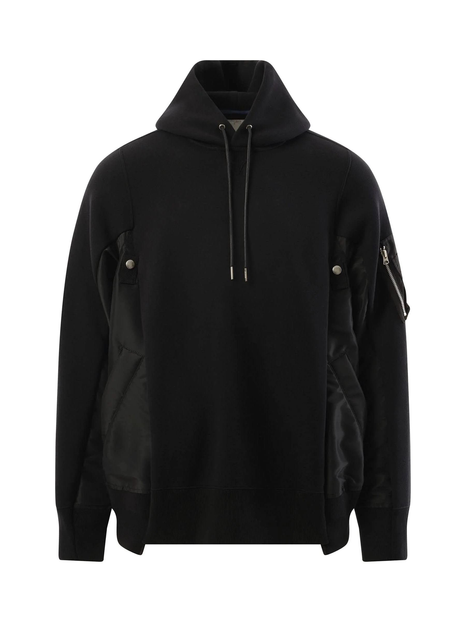 Sponge Sweat Nylon Twill Hoodie in Black - Image 2