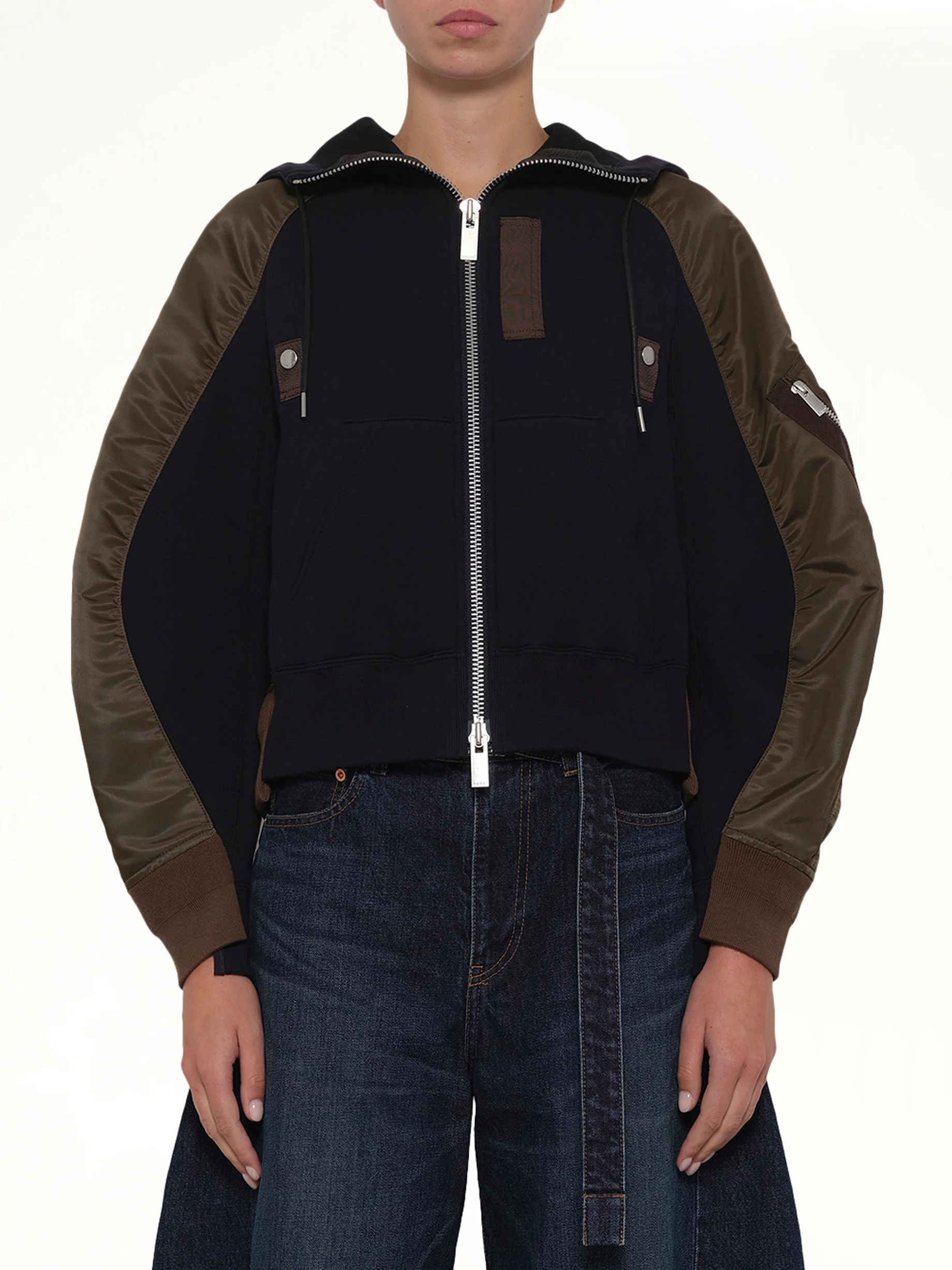 Sponge Sweat Twist Hoodie in Navy/Dark Khaki