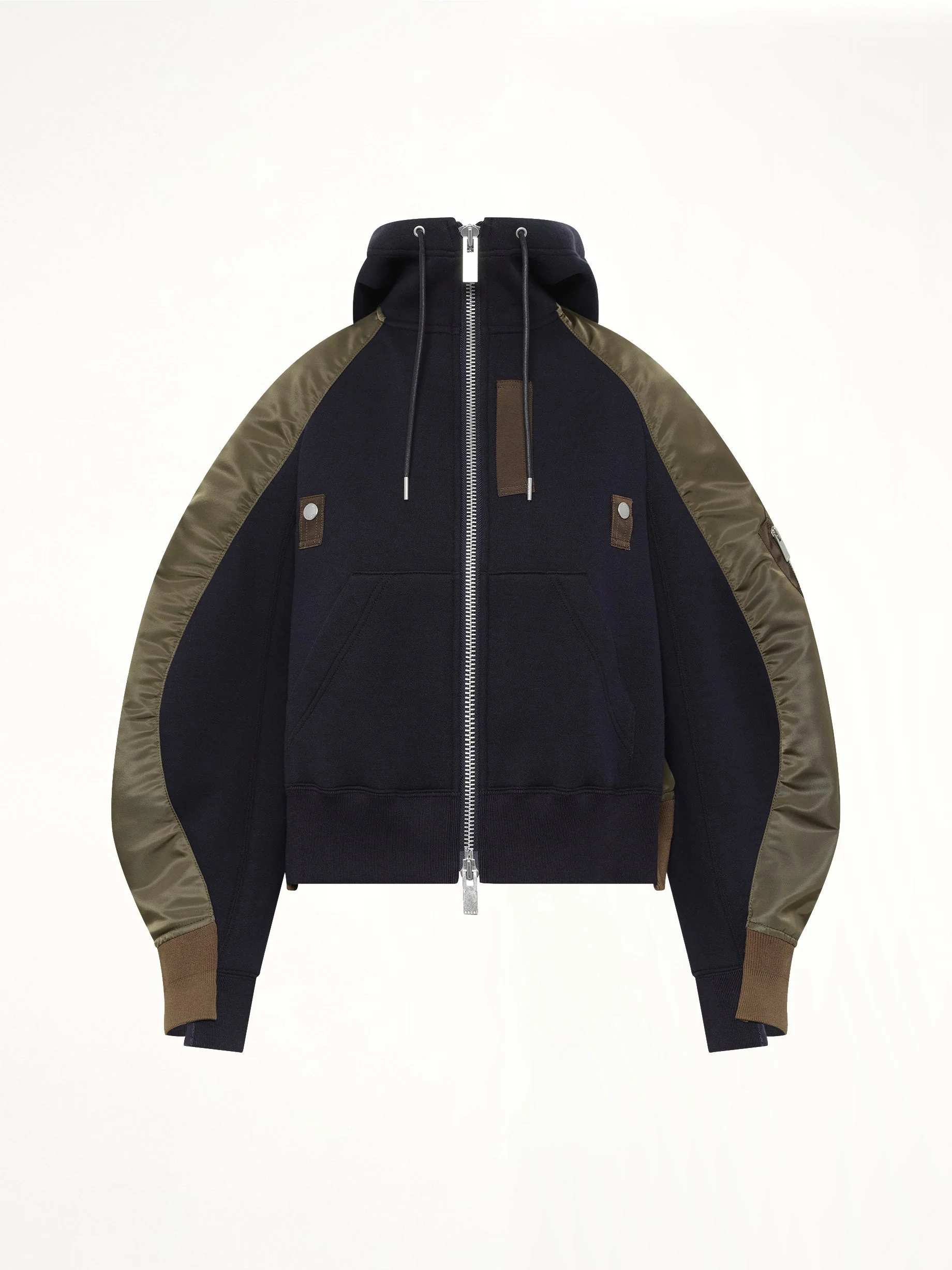Sponge Sweat Twist Hoodie in Navy/Dark Khaki - Image 2