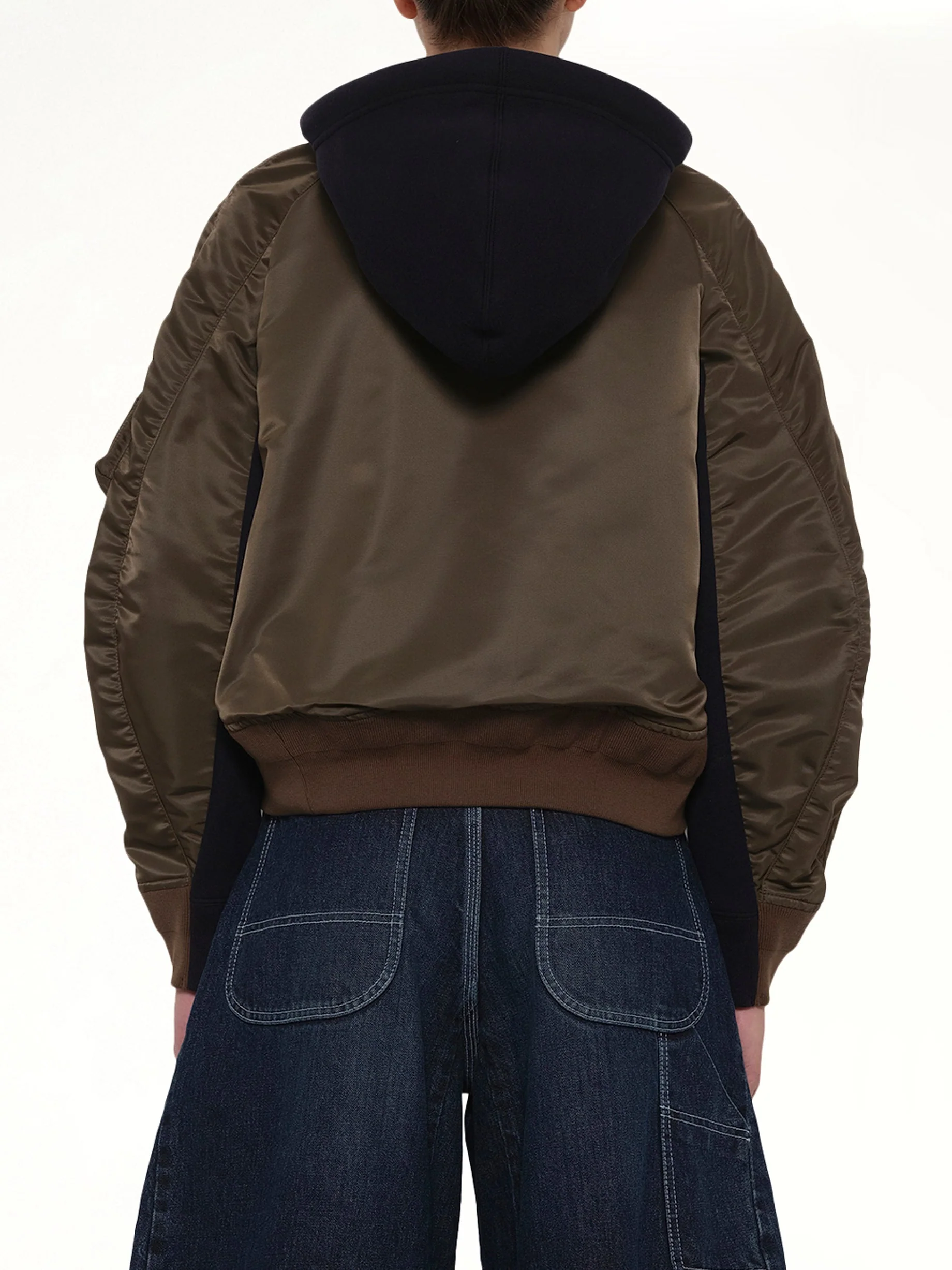 Sponge Sweat Twist Hoodie in Navy/Dark Khaki - Image 5