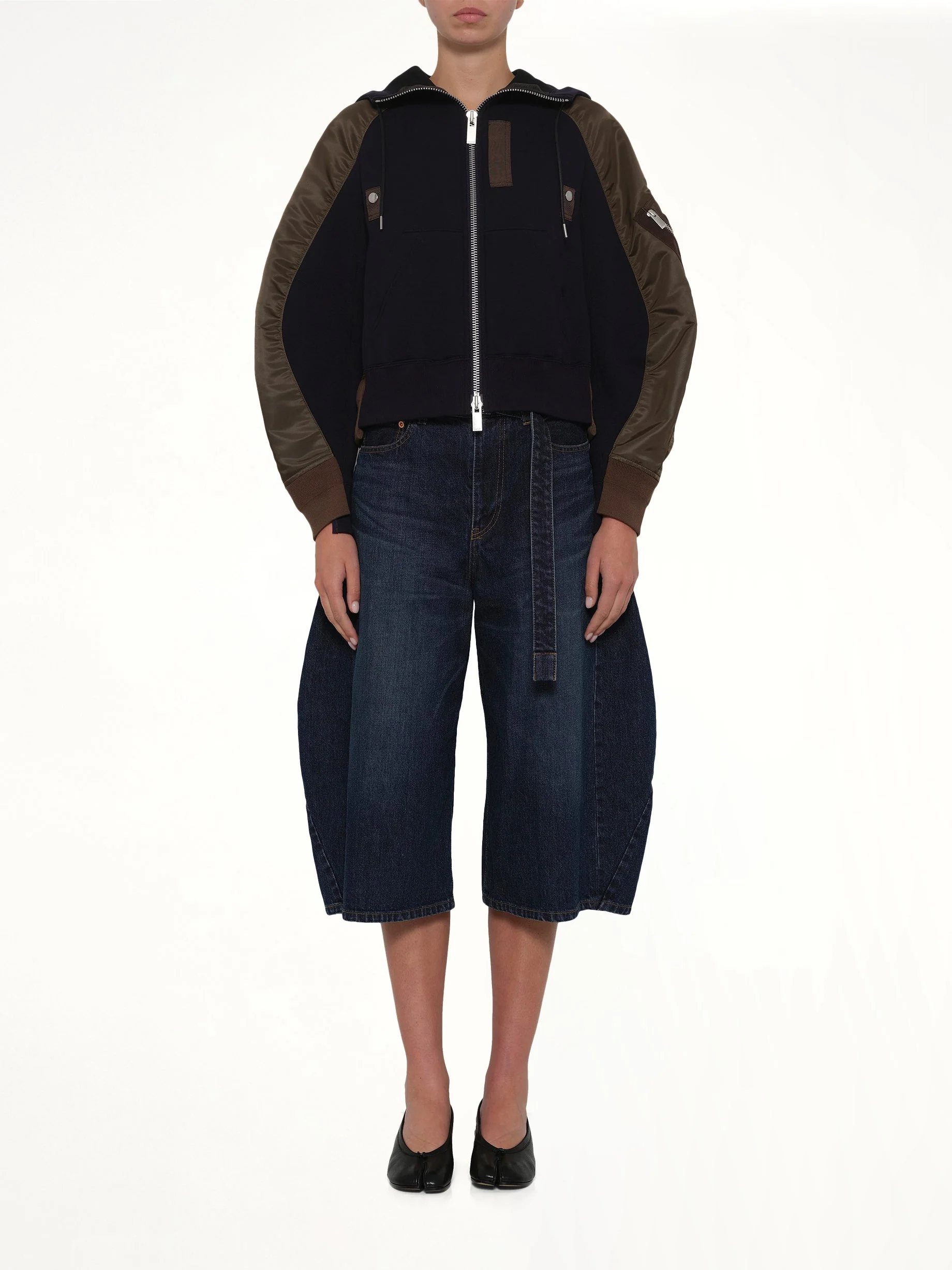 Sponge Sweat Twist Hoodie in Navy/Dark Khaki - Image 7