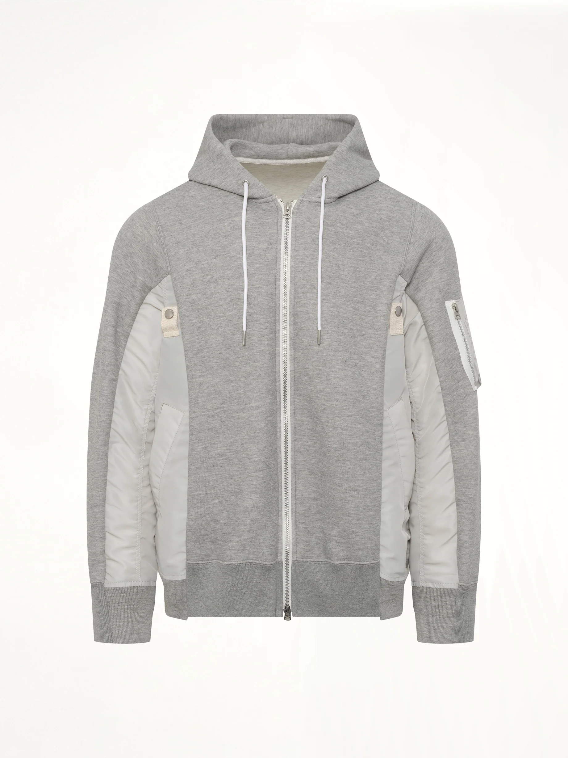 Sponge Sweat x Nylon Twill Hoodie in Light Gray - Image 2