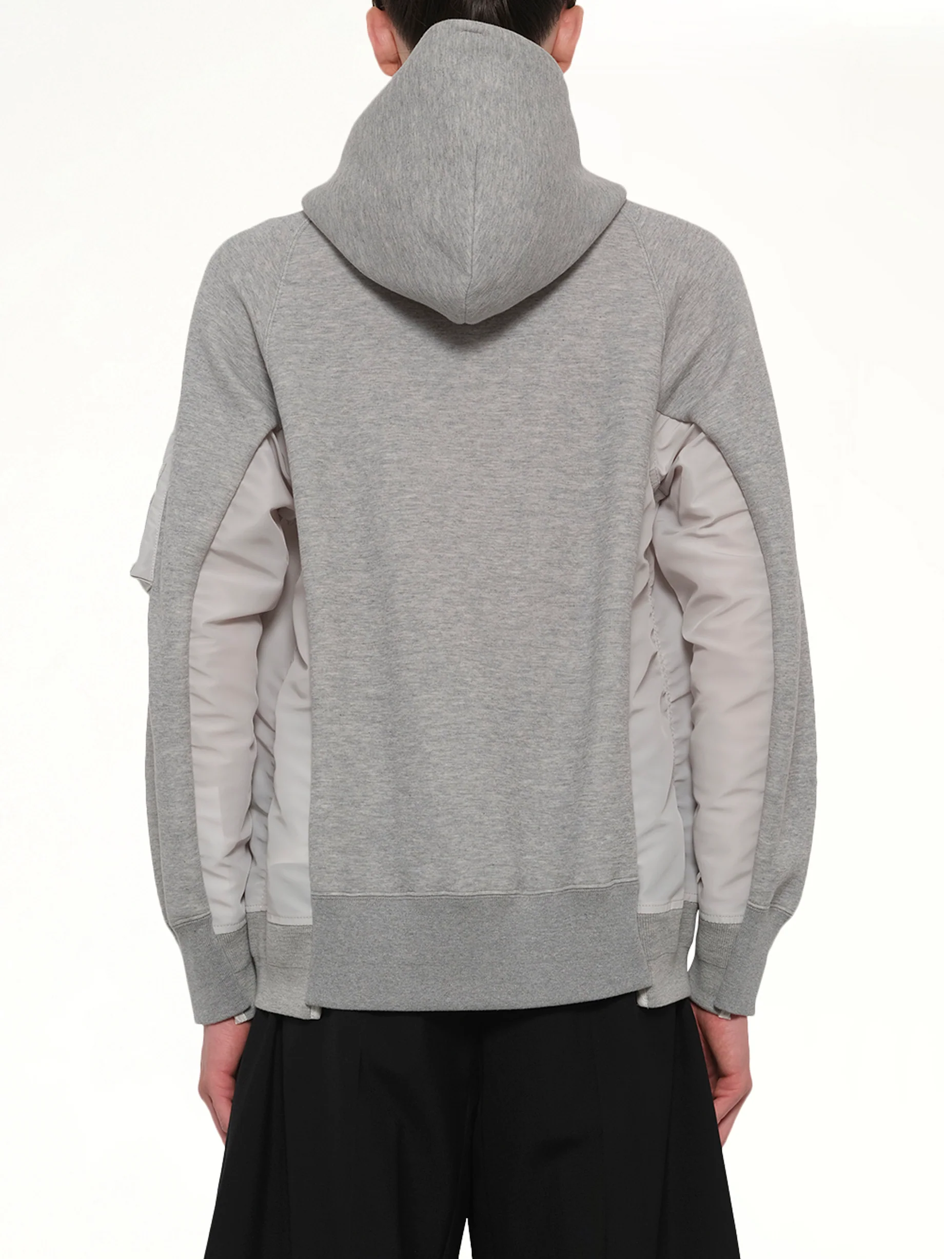 Sponge Sweat x Nylon Twill Hoodie in Light Gray - Image 5