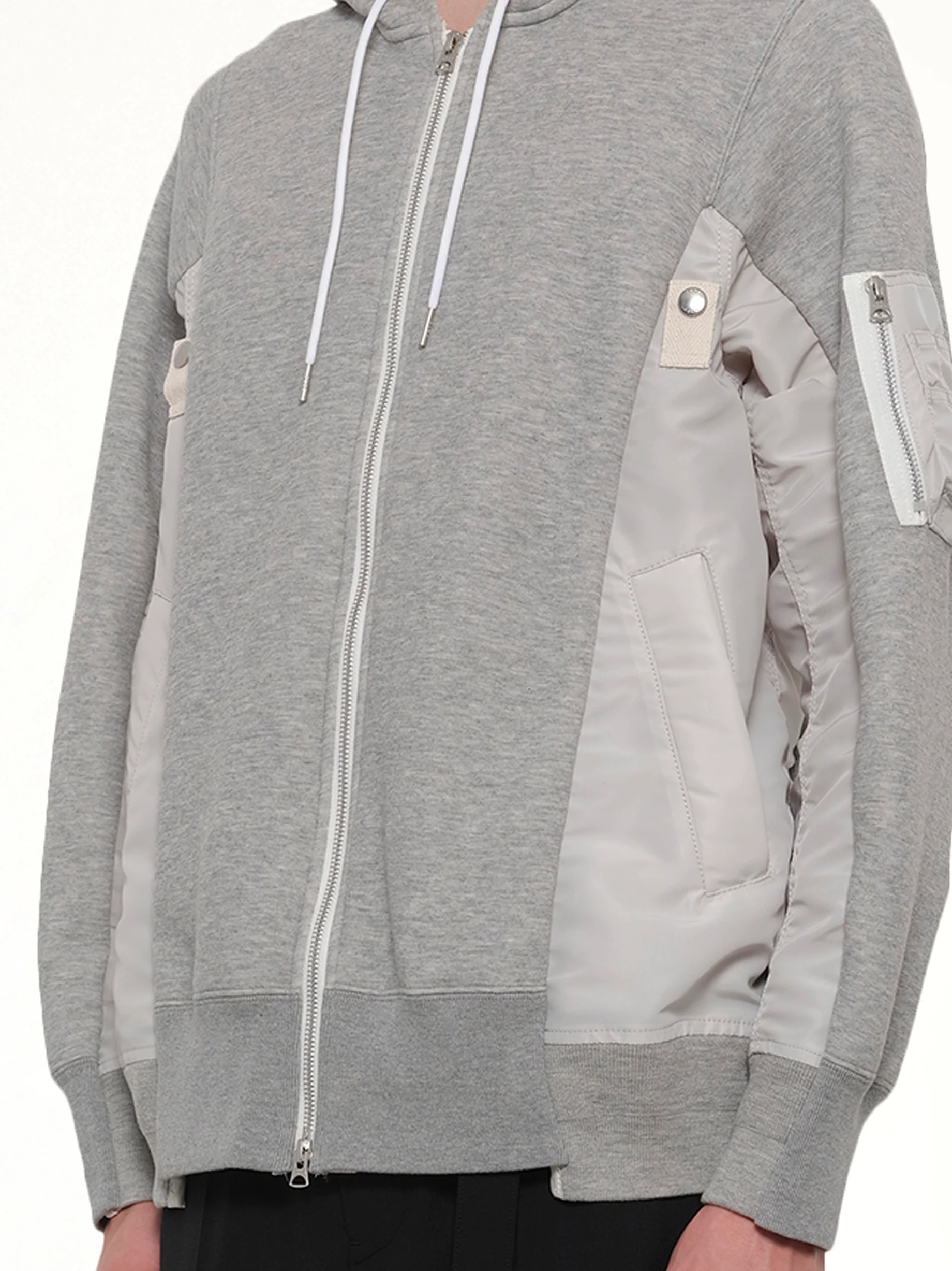 Sponge Sweat x Nylon Twill Hoodie in Light Gray - Image 6