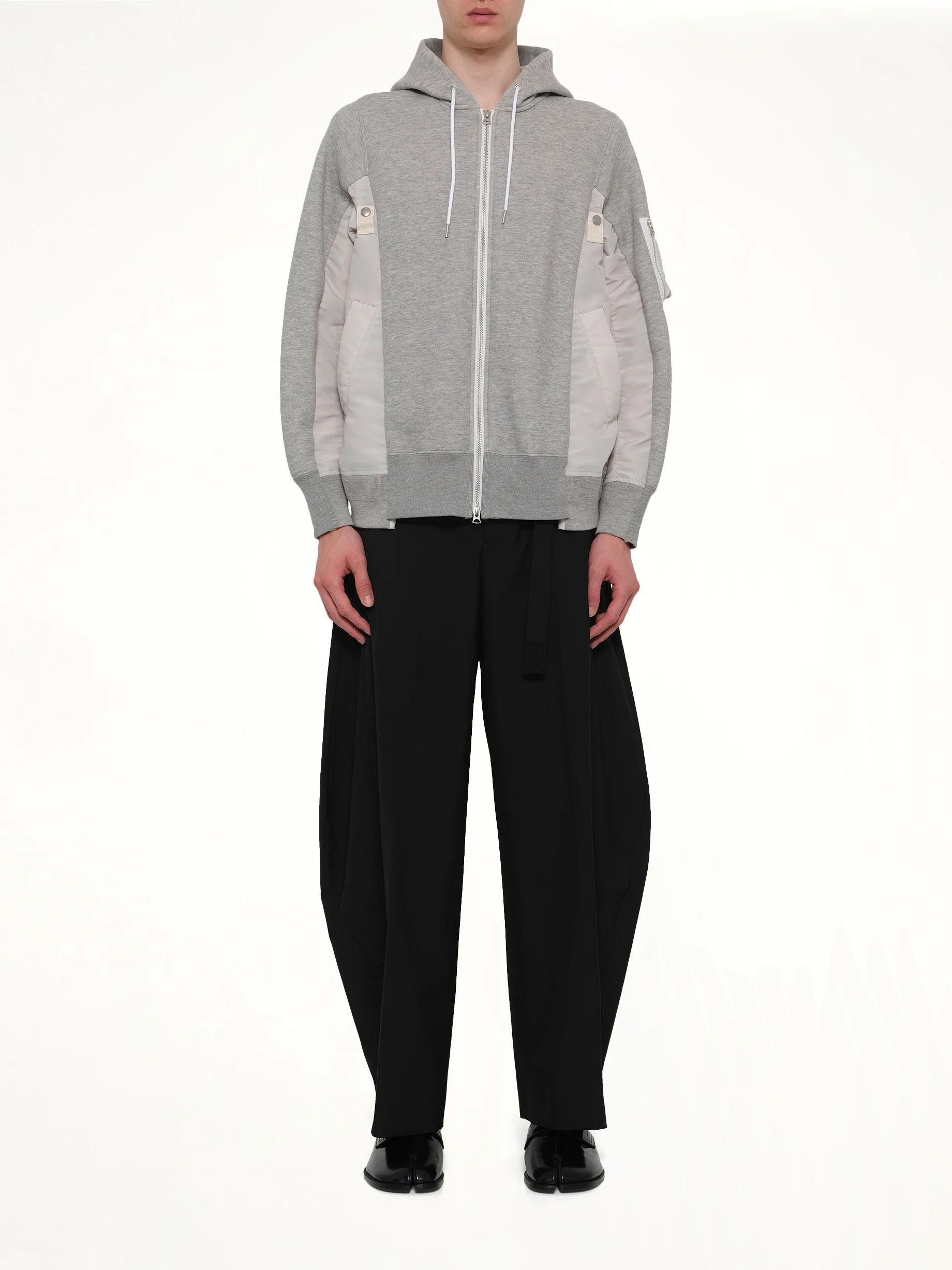 Sponge Sweat x Nylon Twill Hoodie in Light Gray - Image 7