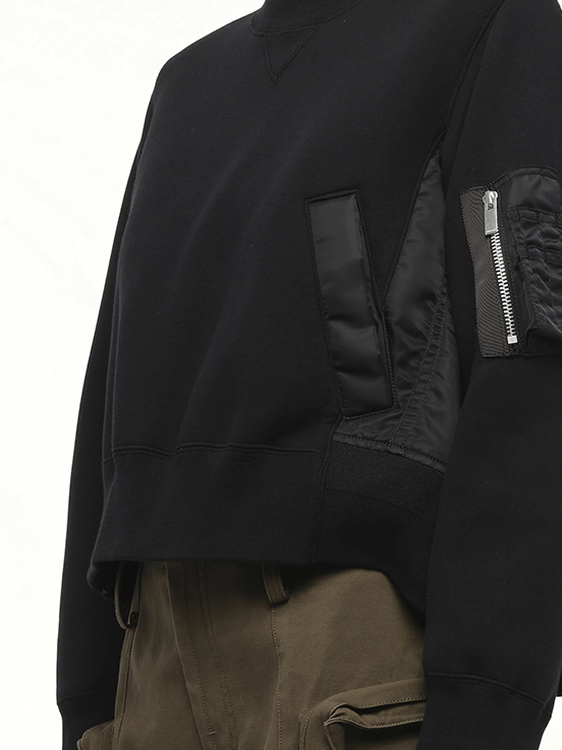 Sponge Sweat x Nylon Twill Pullover in Black/Black - Image 3