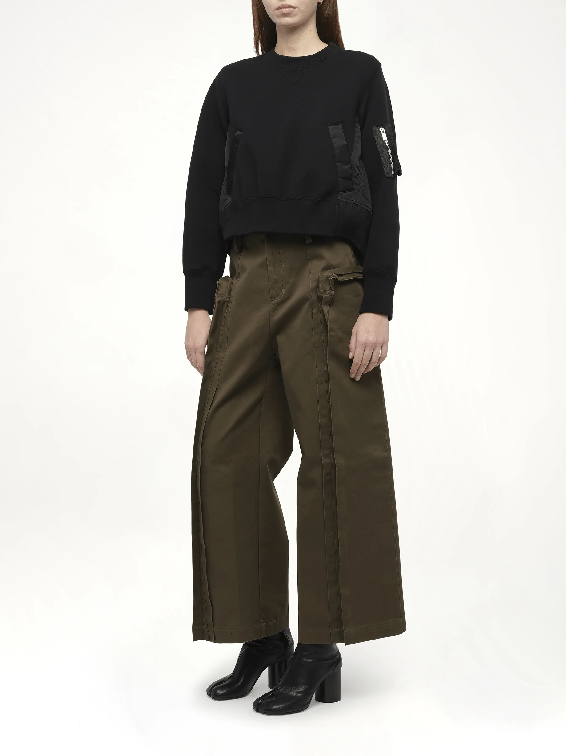 Sponge Sweat x Nylon Twill Pullover in Black/Black - Image 4