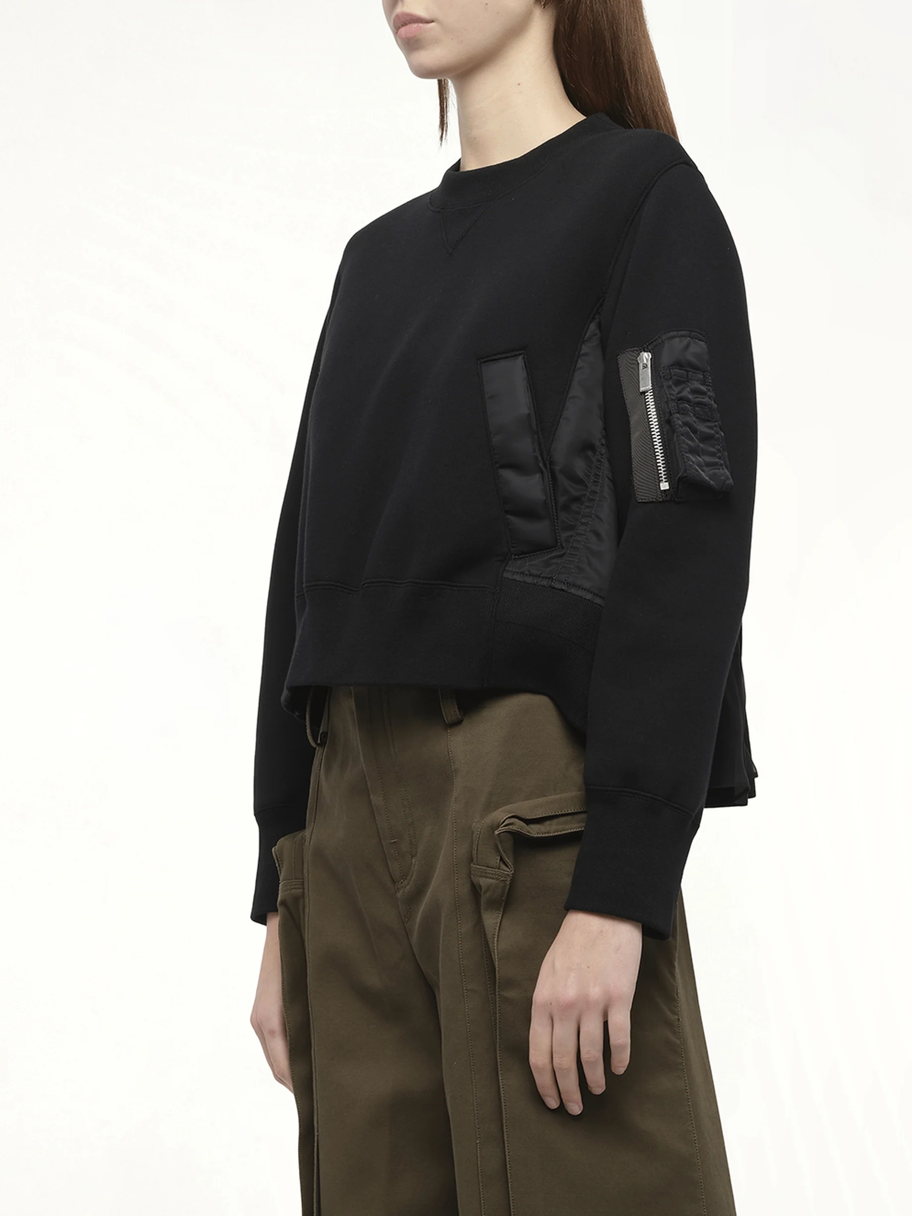 Sponge Sweat x Nylon Twill Pullover in Black/Black - Image 5