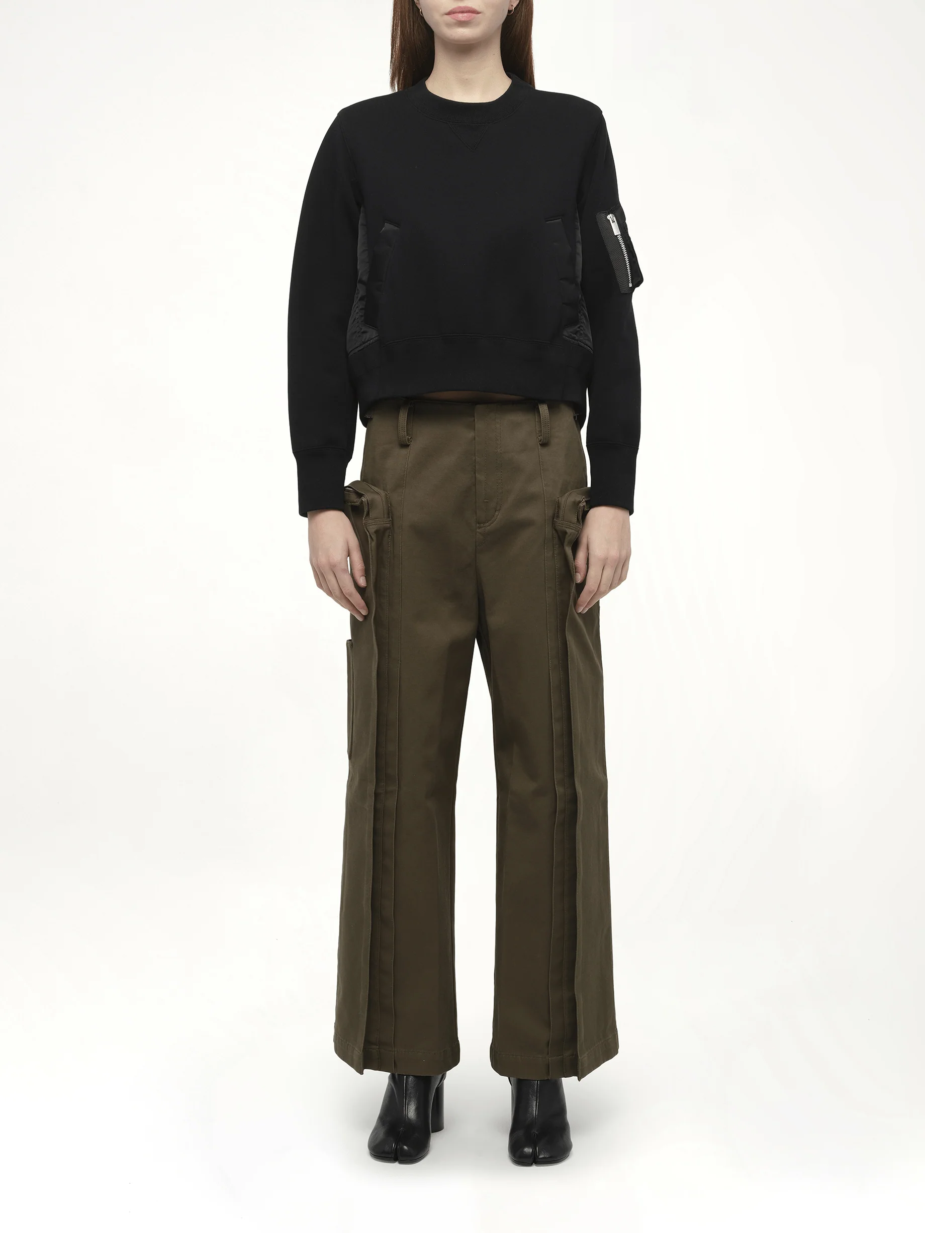 Sponge Sweat x Nylon Twill Pullover in Black/Black - Image 7