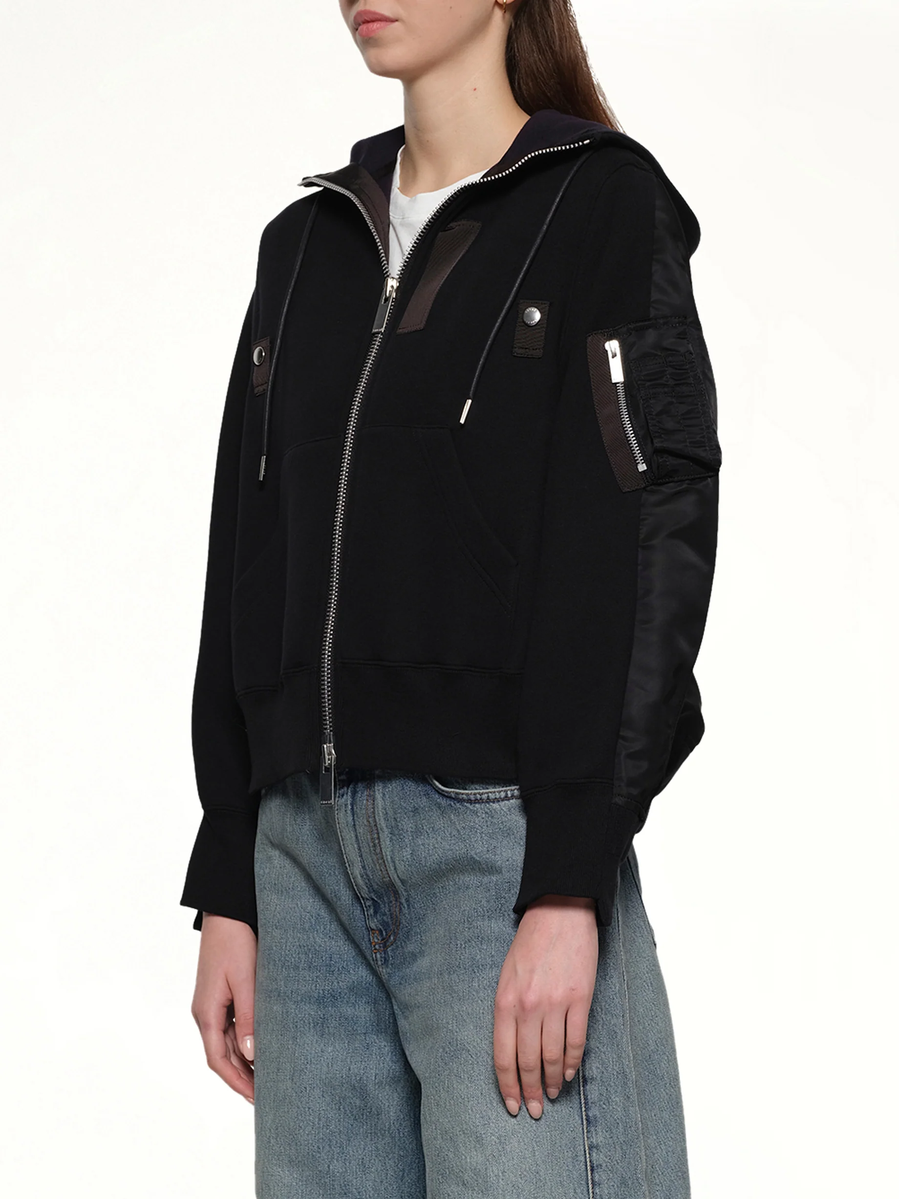 Sponge x Nylon Twill Hoodie in Black - Image 3
