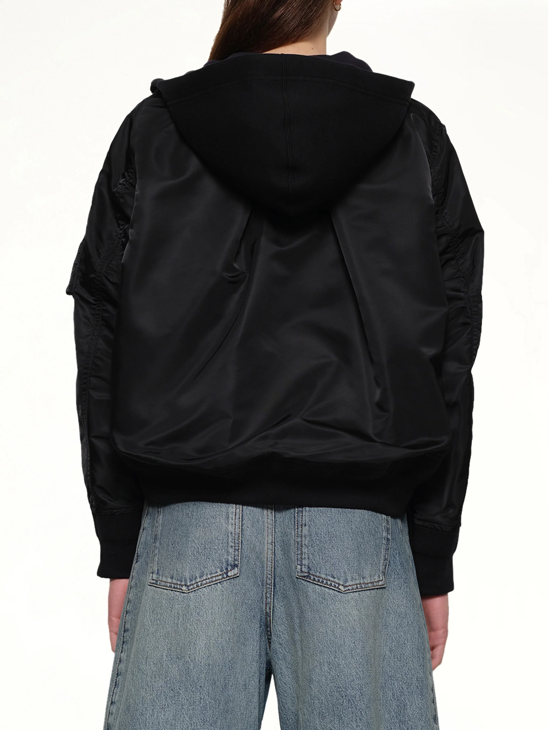Sponge x Nylon Twill Hoodie in Black - Image 5