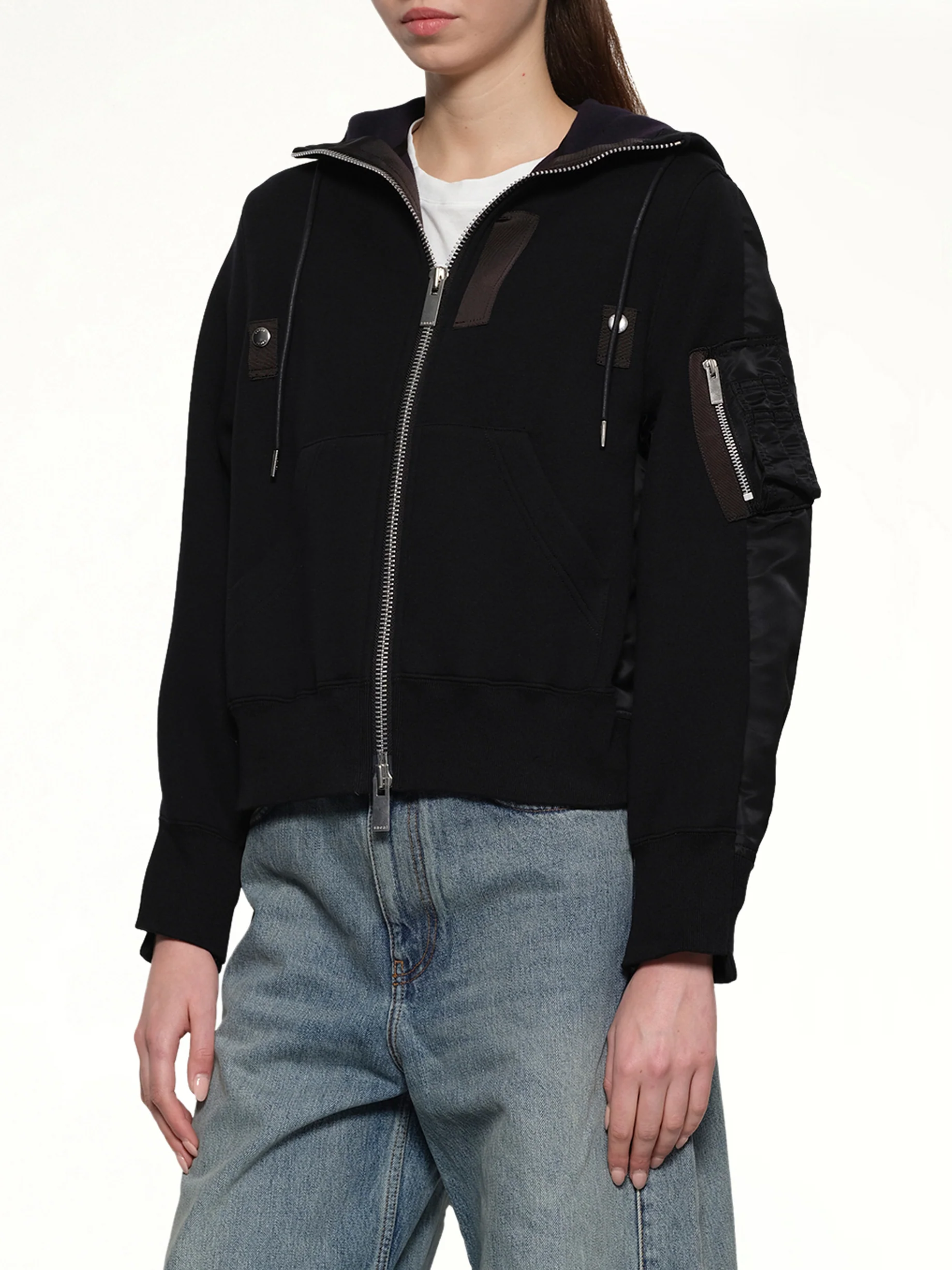Sponge x Nylon Twill Hoodie in Black - Image 6
