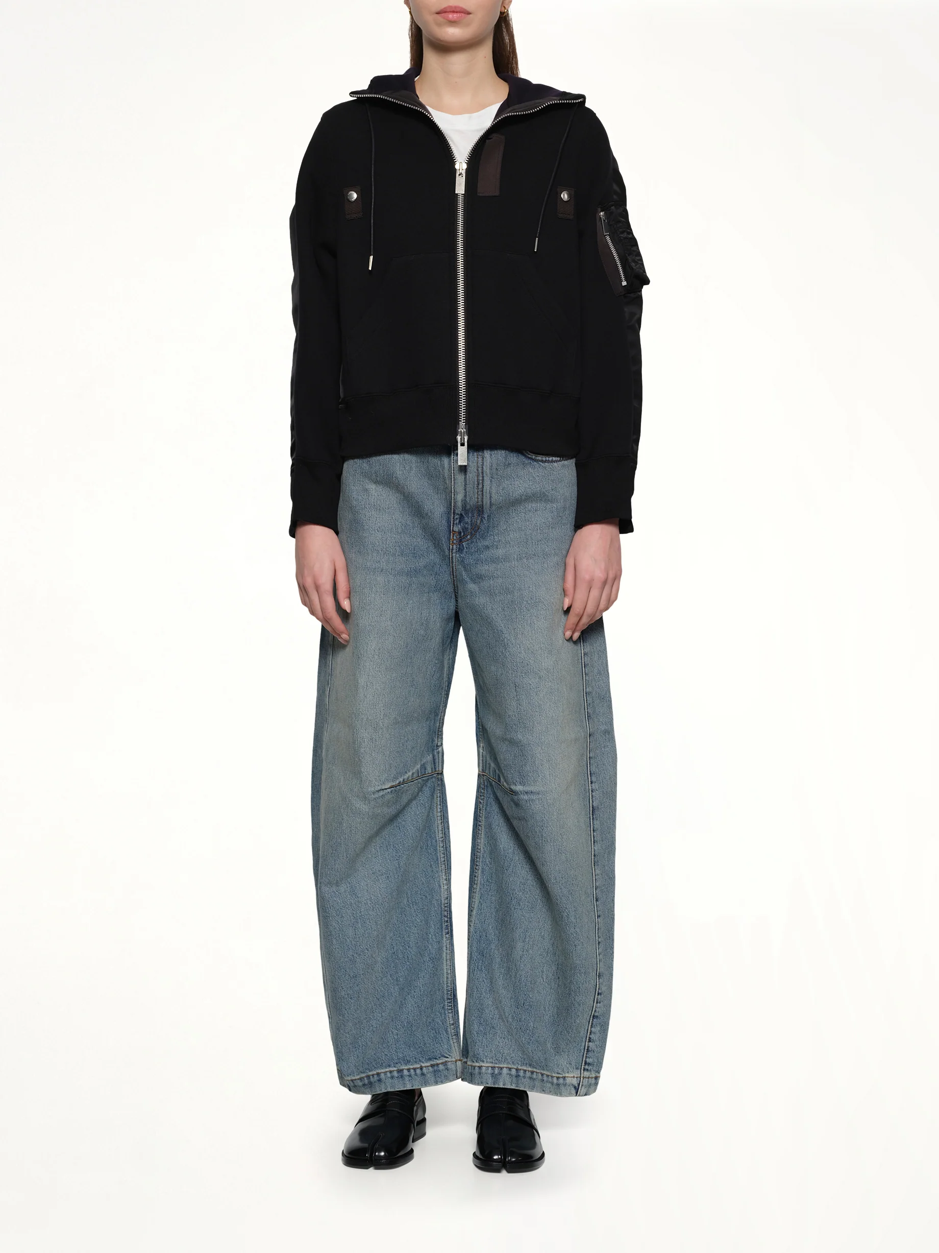 Sponge x Nylon Twill Hoodie in Black - Image 7