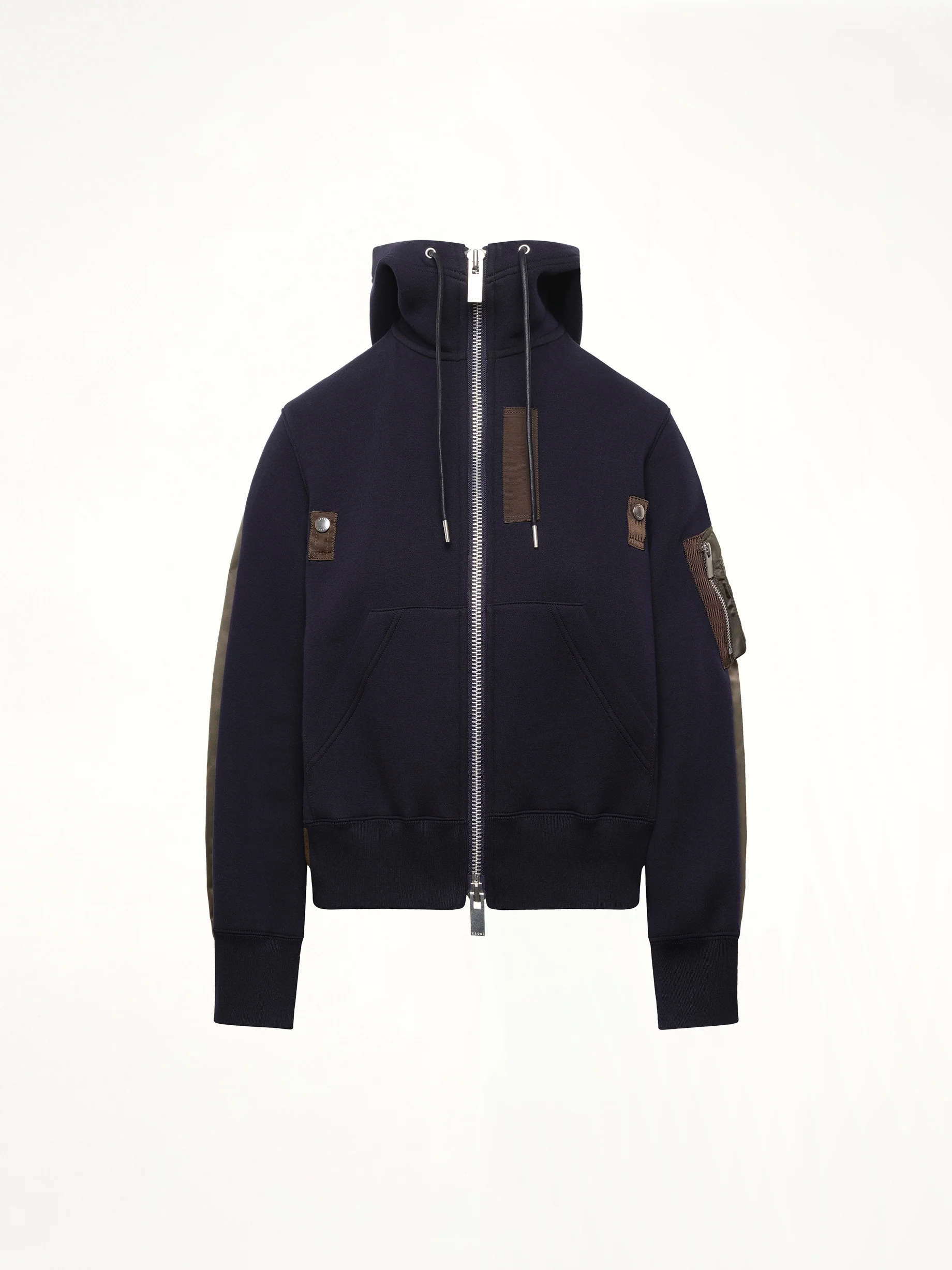 Sponge x Nylon Twill Hoodie in Navy/Dark Khaki - Image 2