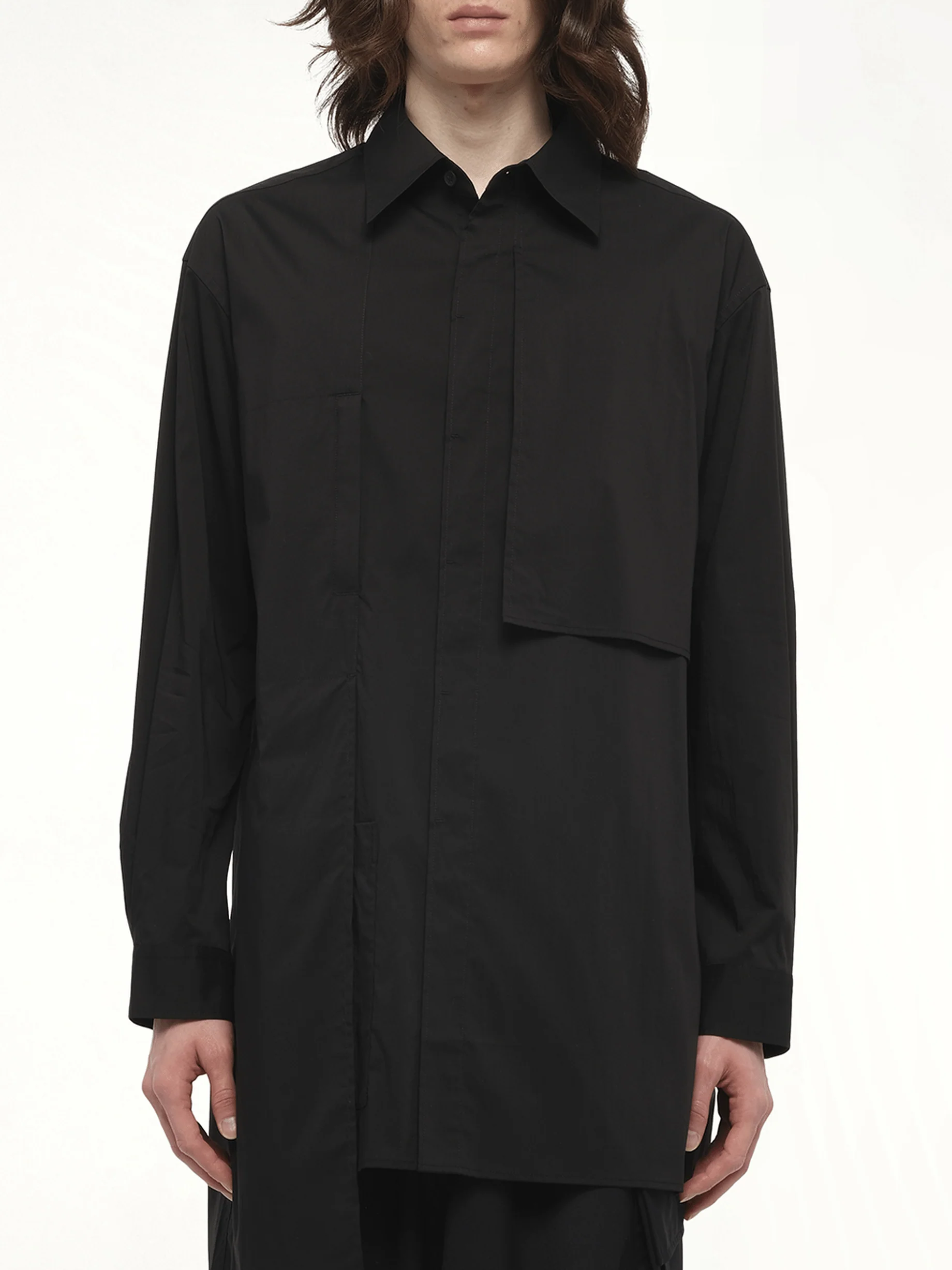 Sporty Cotton Shirt in Black
