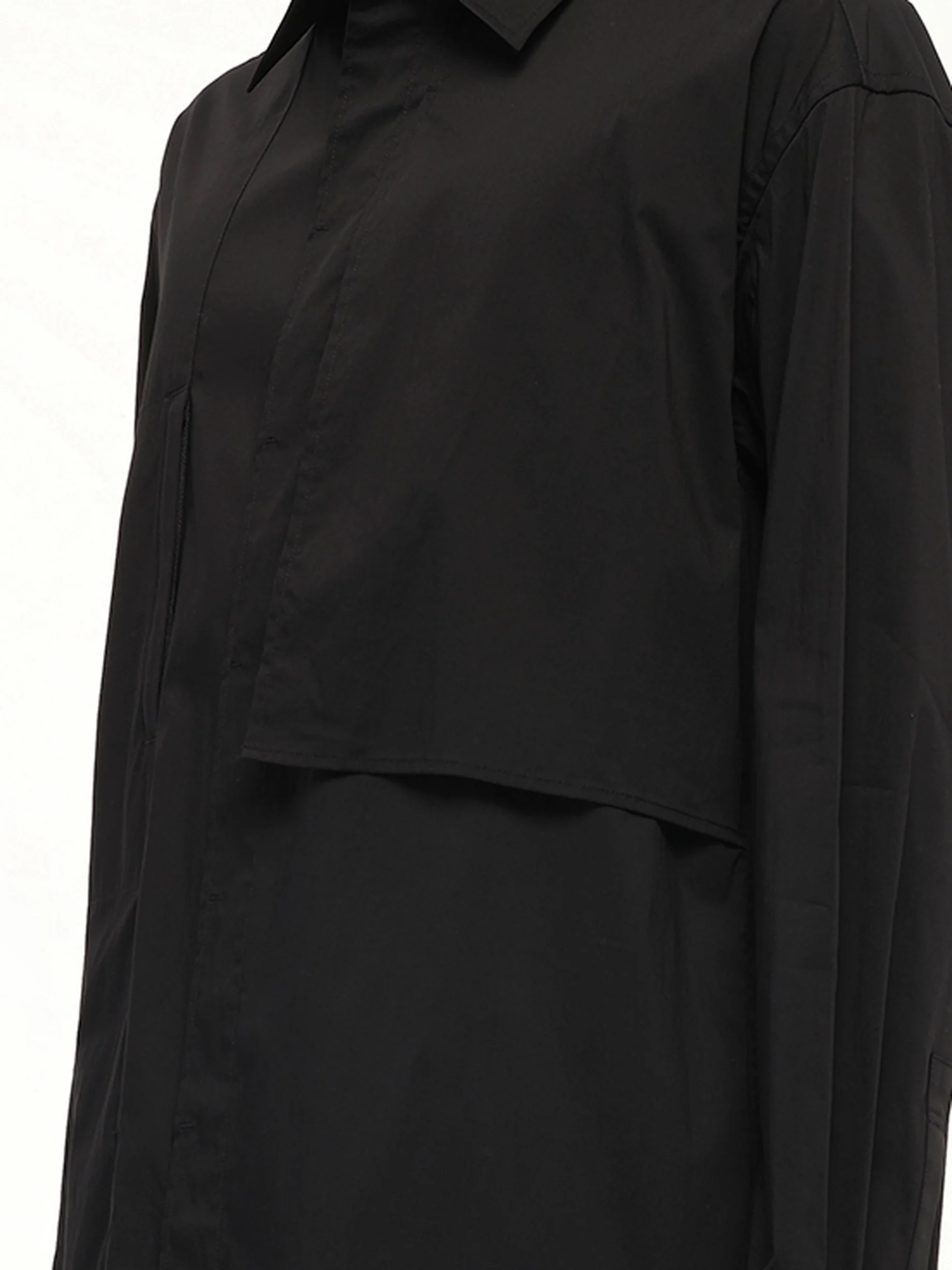 Sporty Cotton Shirt in Black - Image 3