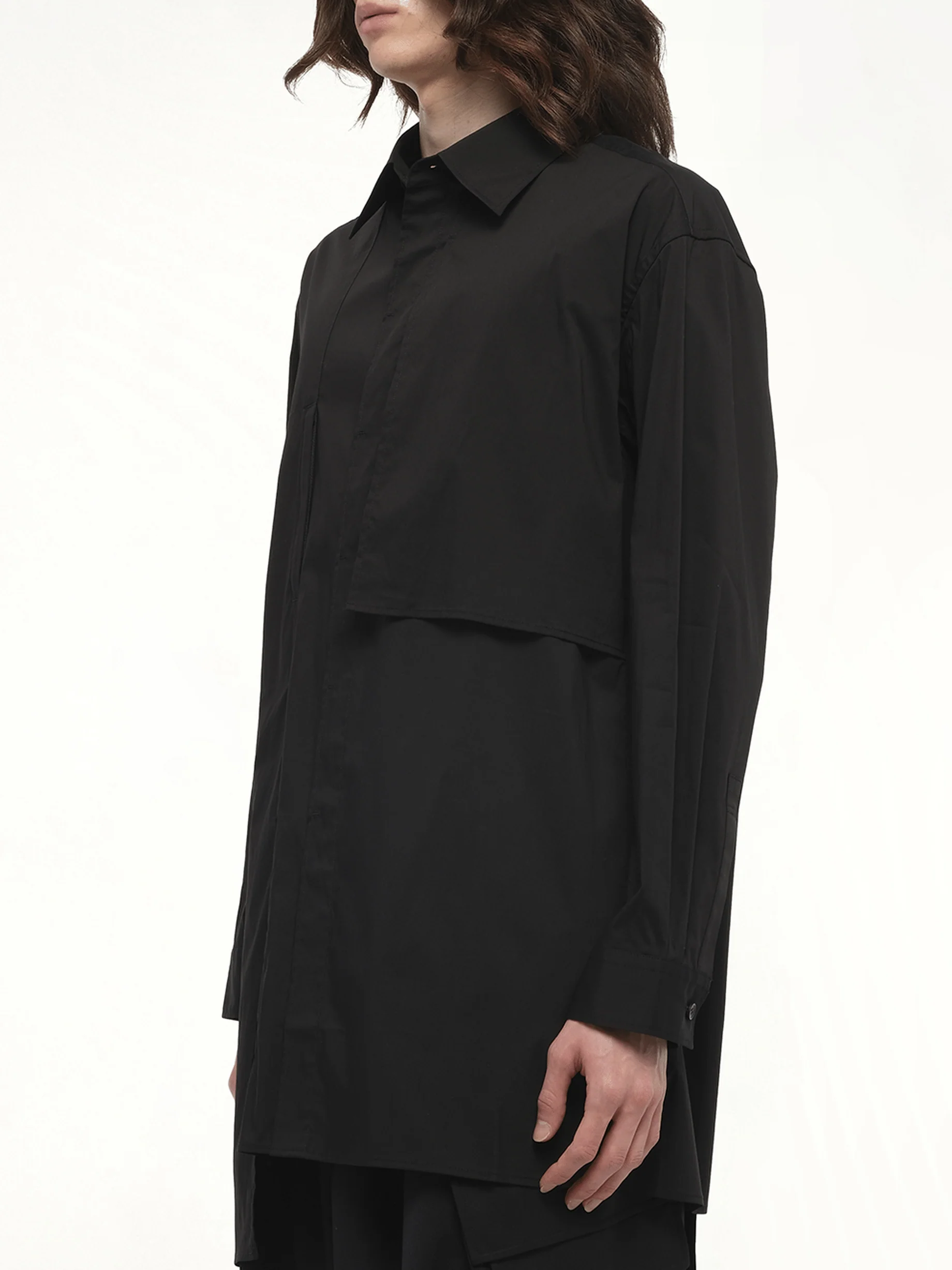 Sporty Cotton Shirt in Black - Image 5