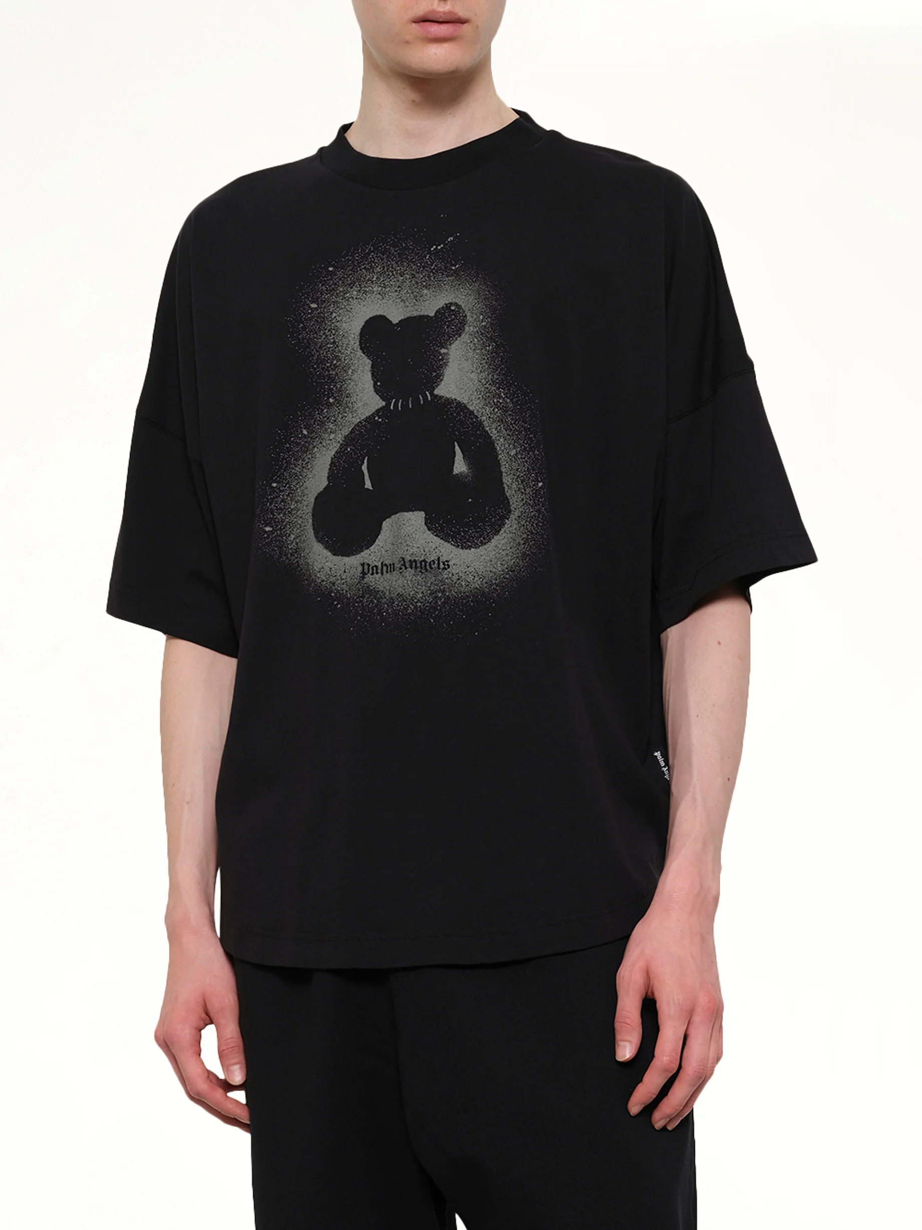 Spray Bear Over T-Shirt in Black/Dark Grey - Image 6