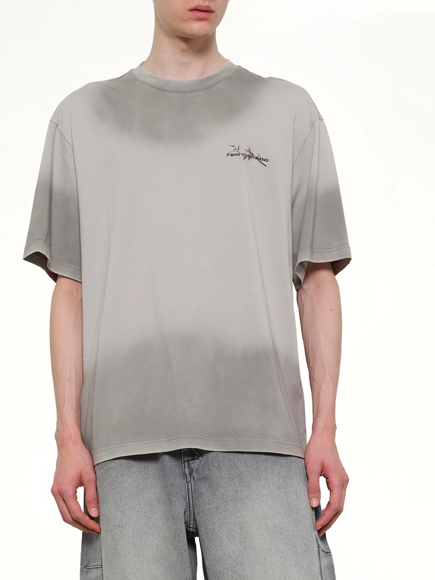 Spray Painted Logo T-Shirt in Grey - Image 6