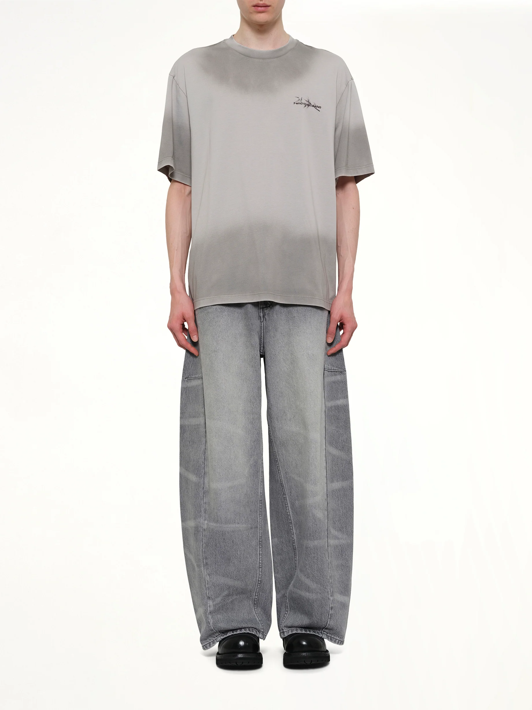 Spray Painted Logo T-Shirt in Grey - Image 7