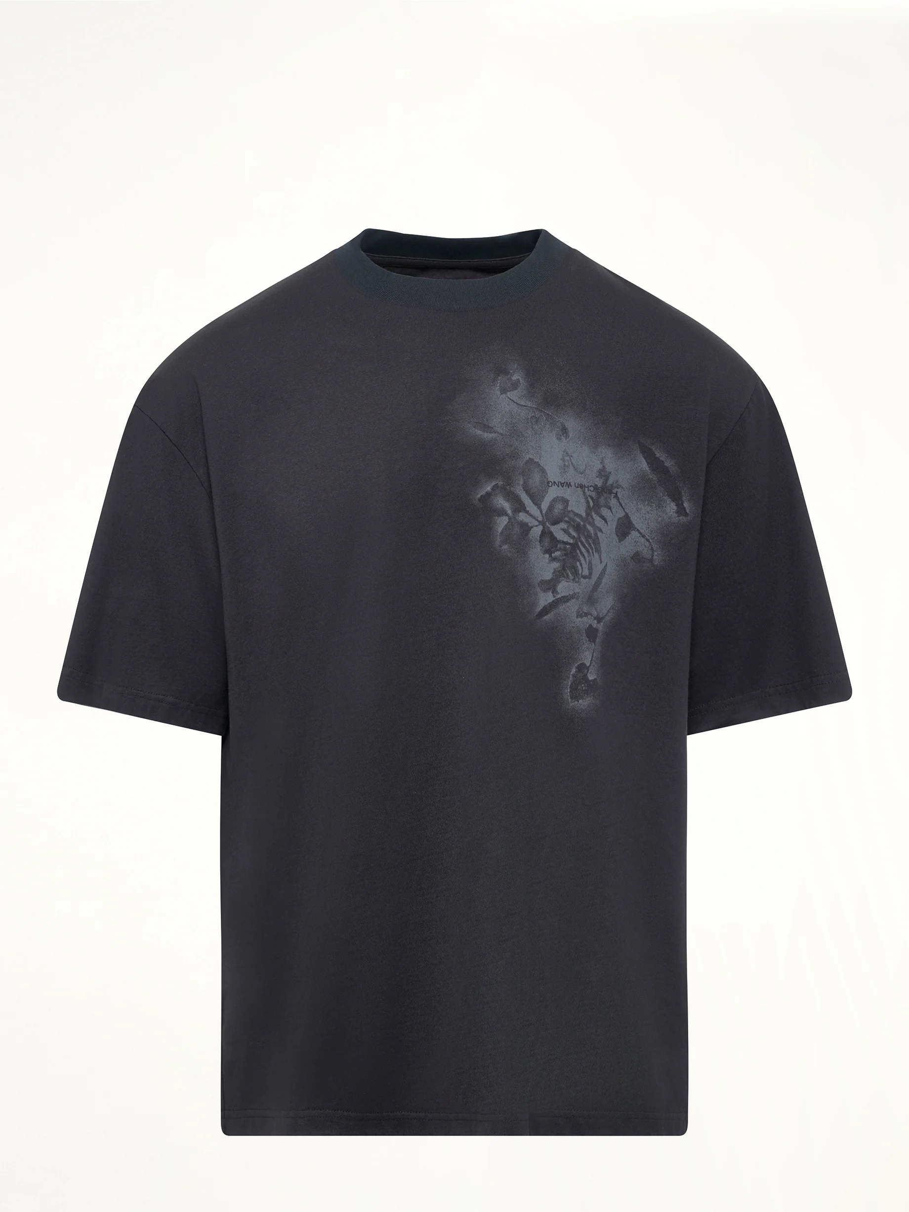 Spray Painted Plants Dye T-Shirt in Black - Image 2