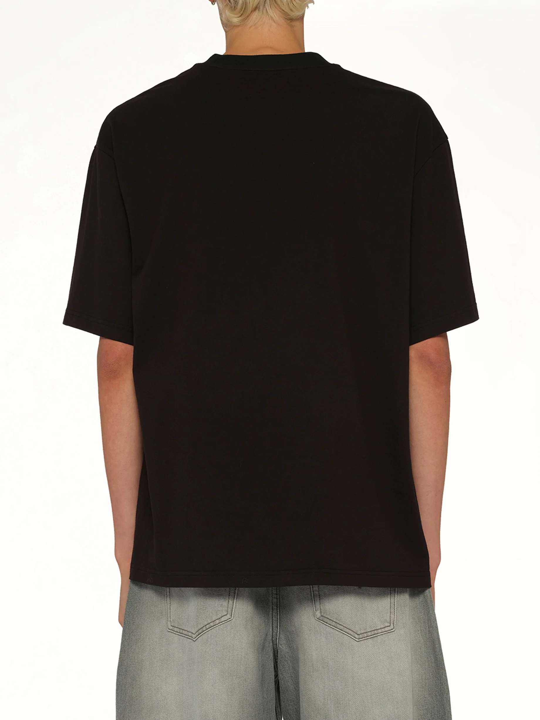 Spray Painted Plants Dye T-Shirt in Black - Image 5
