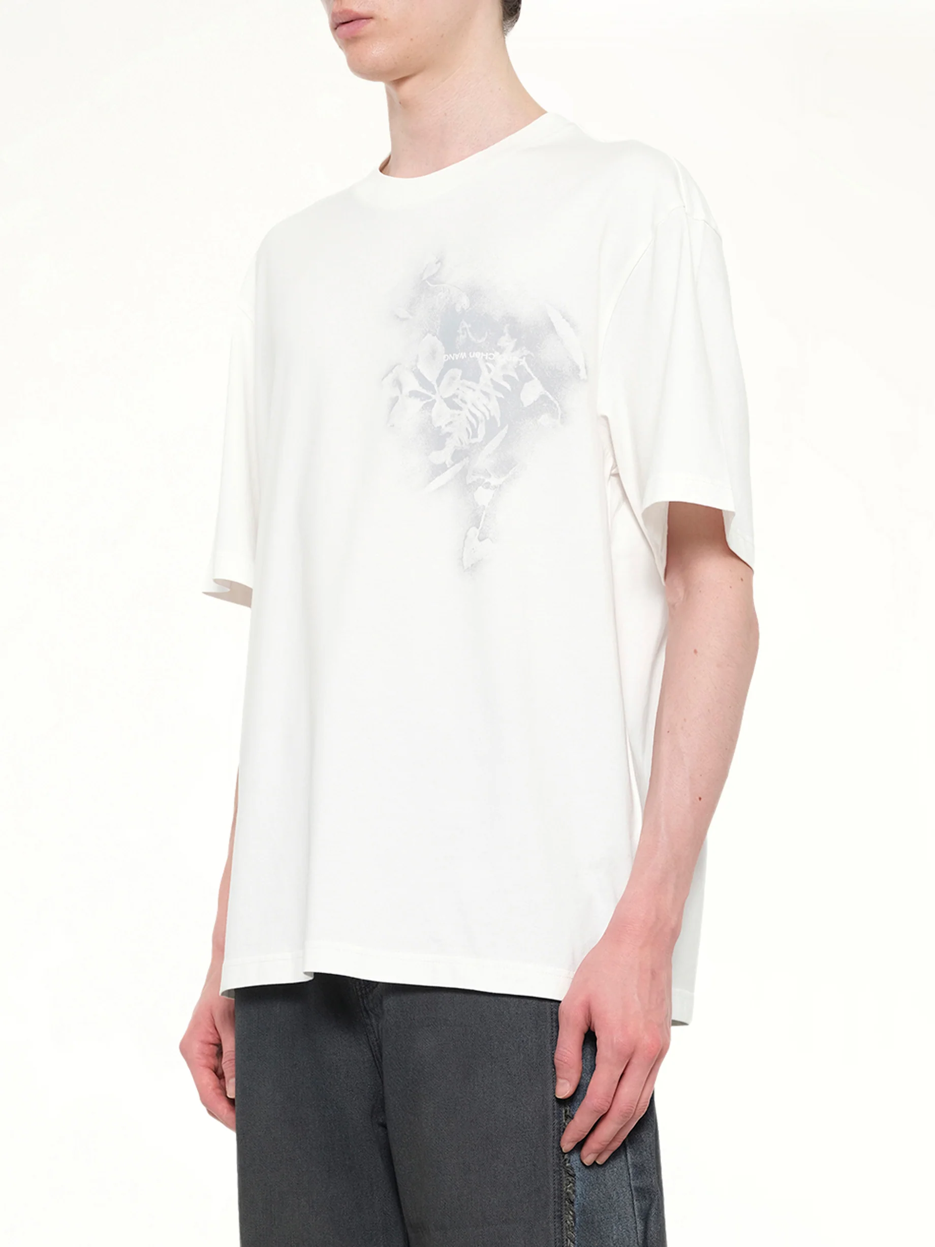 Spray Painted Plants Dye T-Shirt in White - Image 3