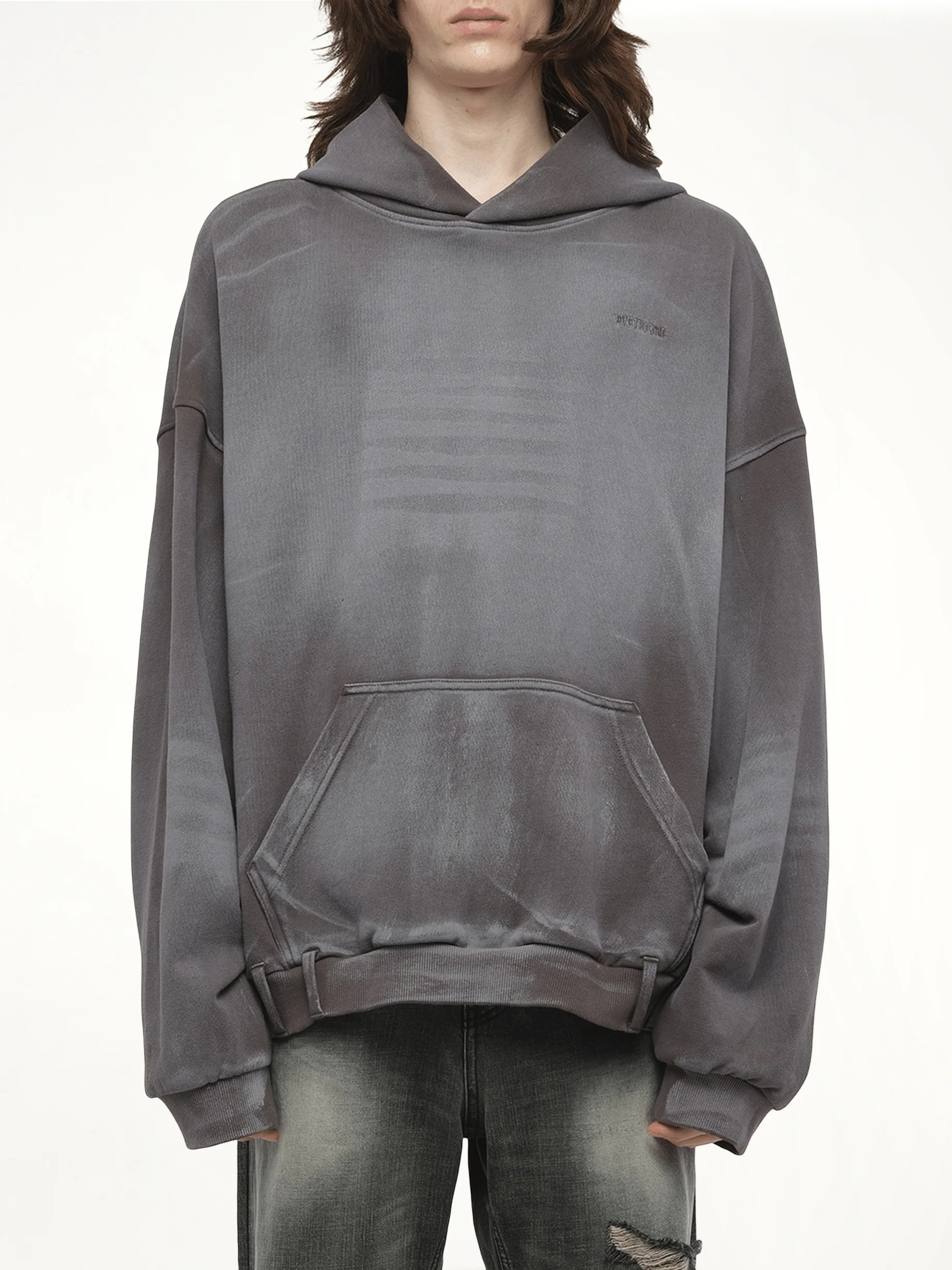 Spray Washed Hoodie in Charcoal