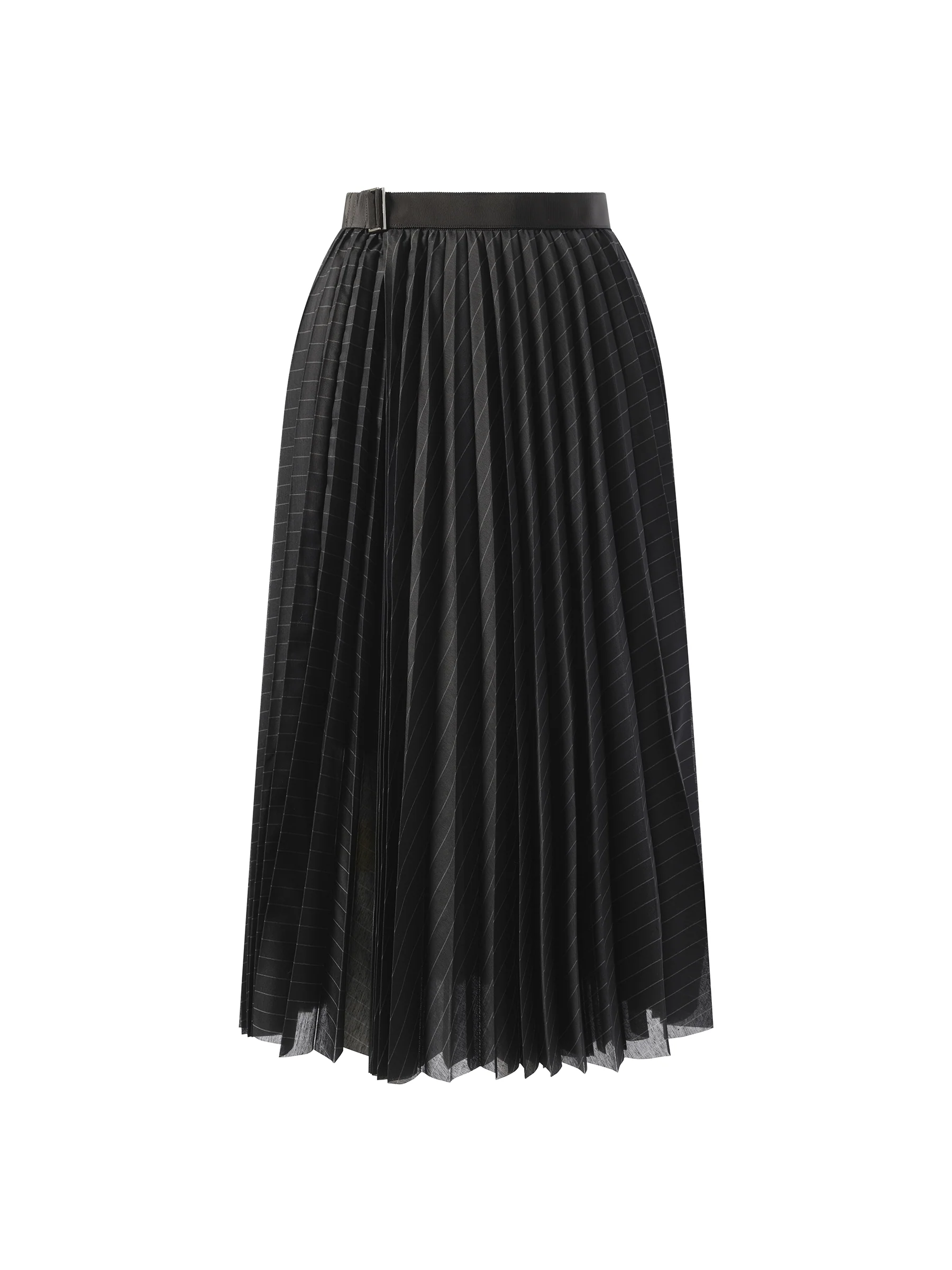 Spun Organza Skirt in Black Stripe - Image 2