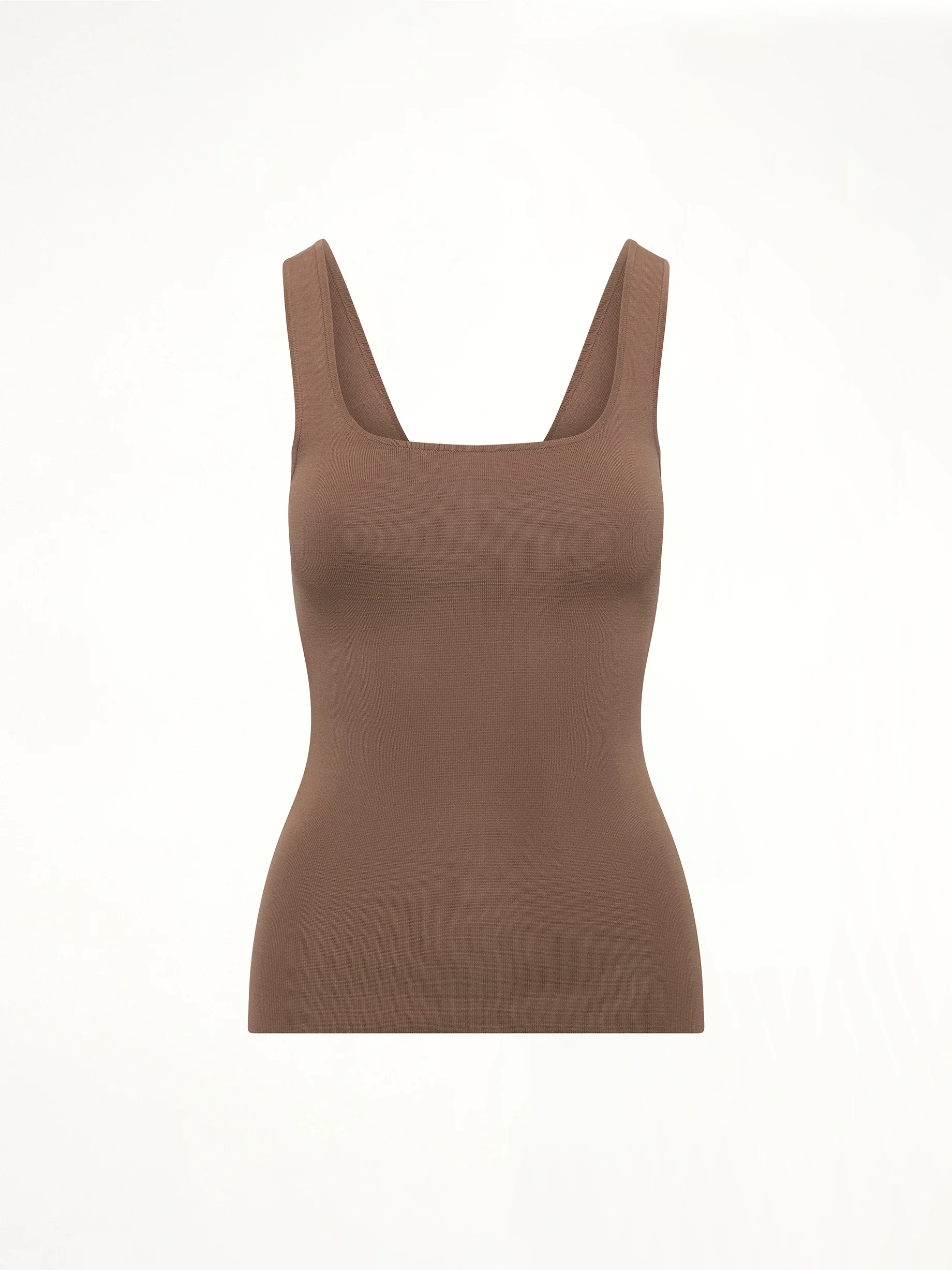 Squared Neck Top in Tan - Image 2