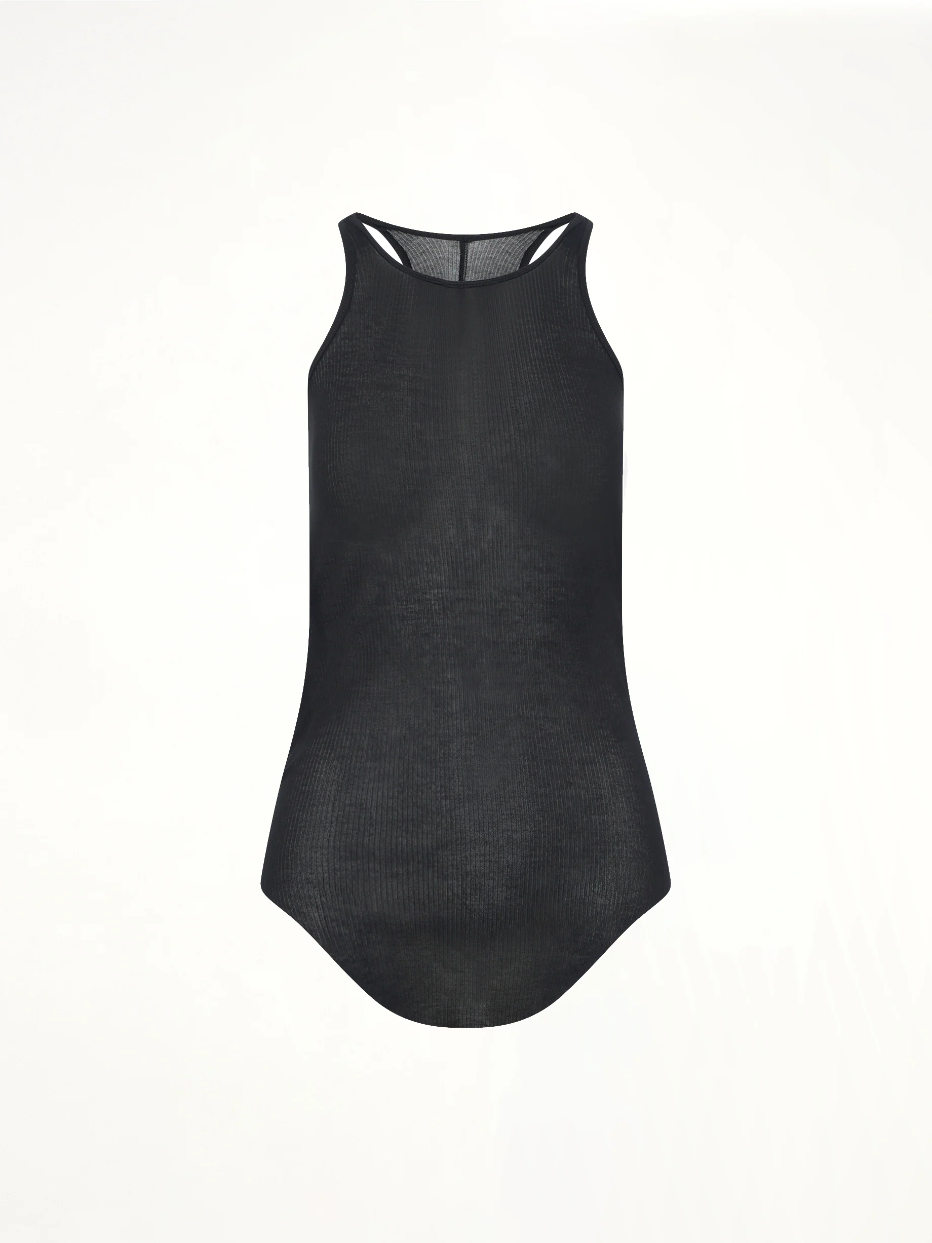 Basic Rib Tank in Black - Image 2