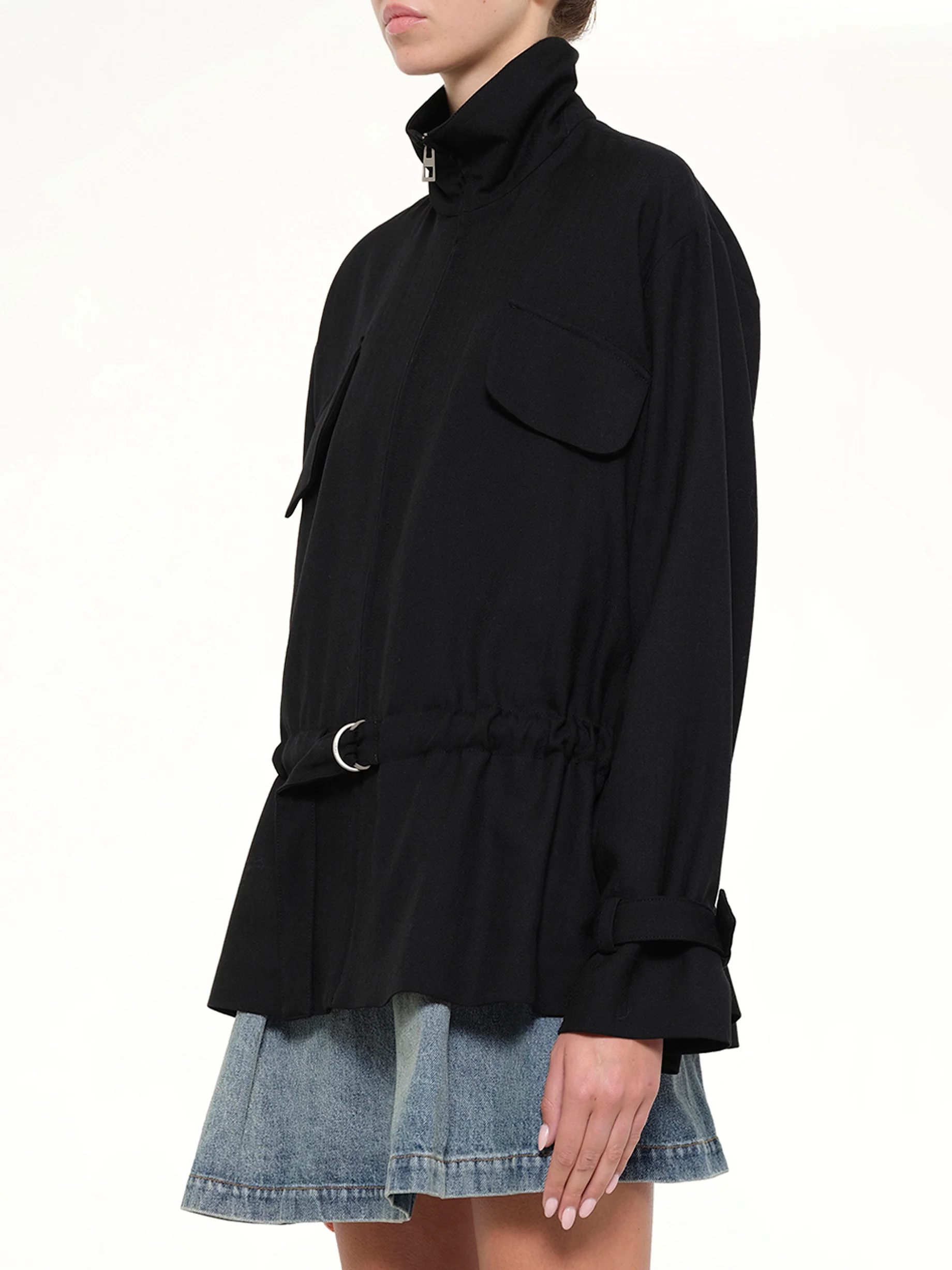 Belted Jacket in Black - Image 3