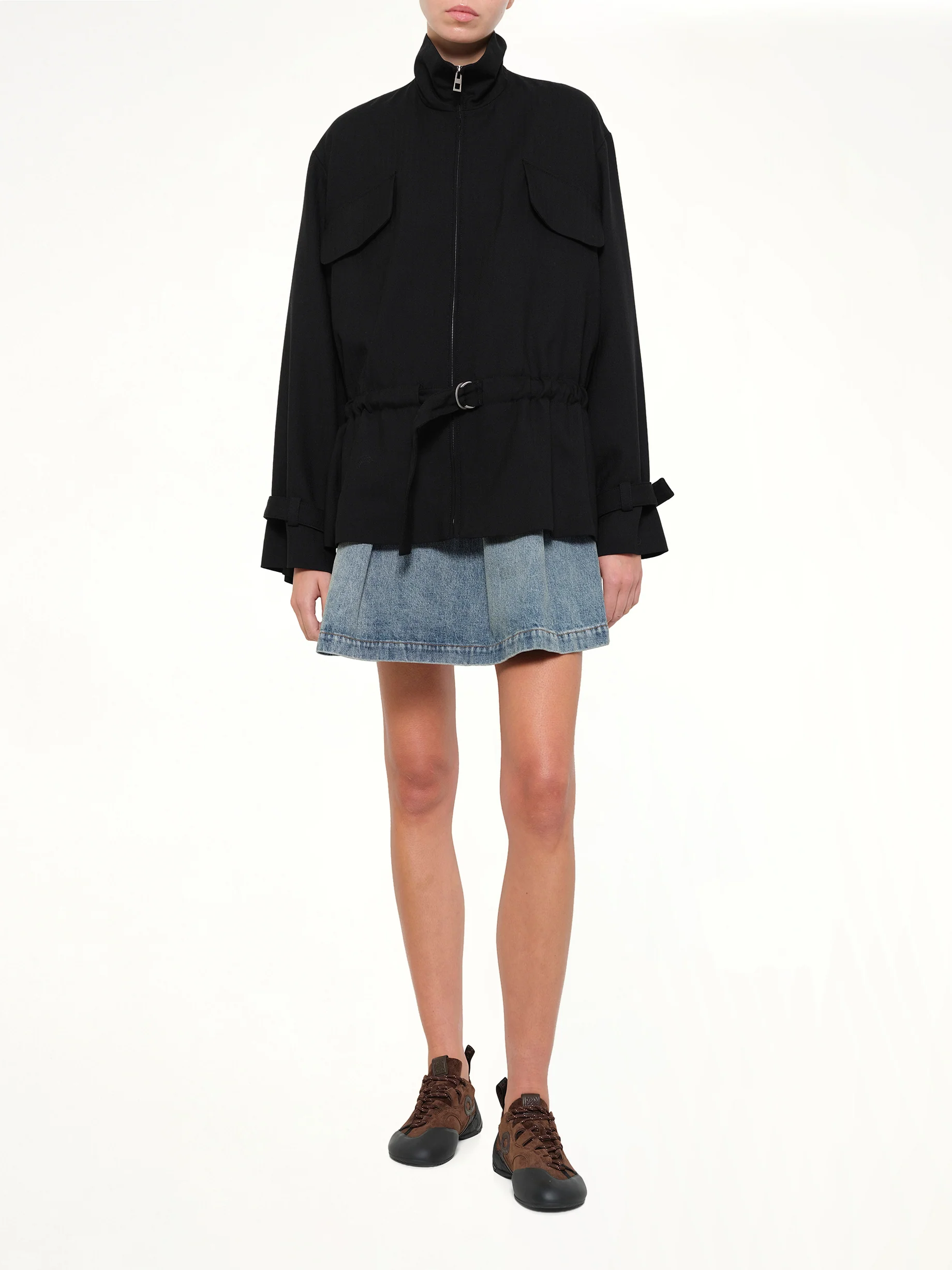 Belted Jacket in Black - Image 4