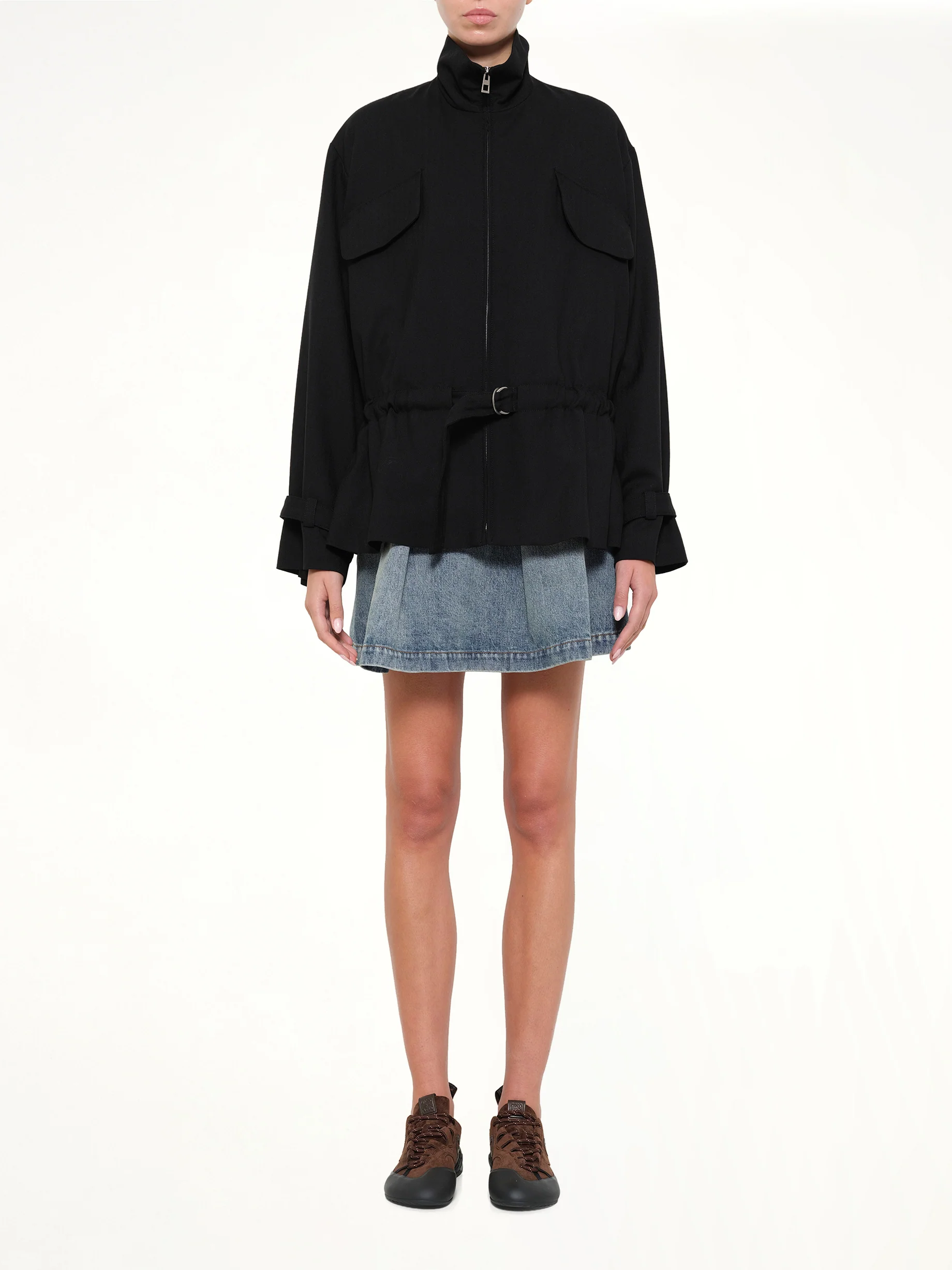 Belted Jacket in Black - Image 7