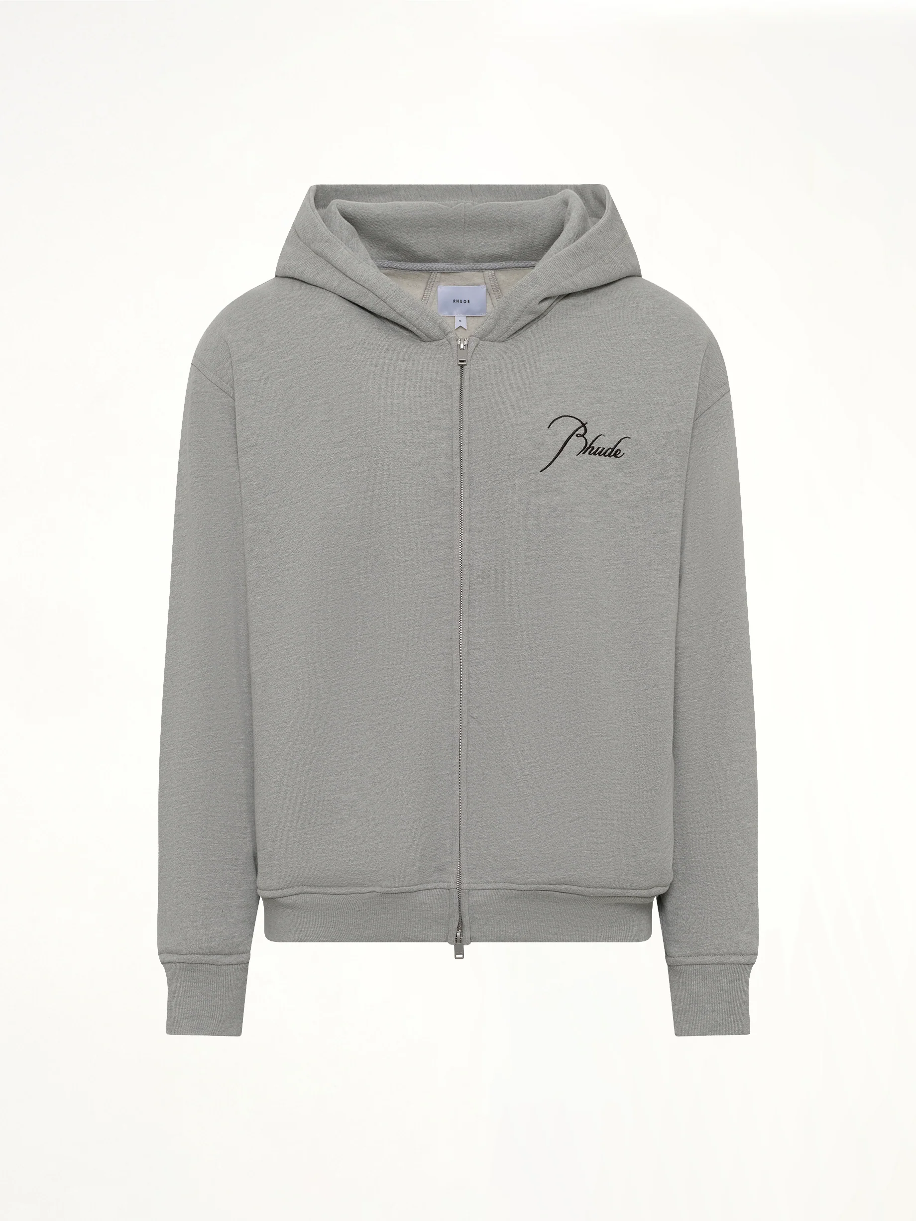 Classique Zip Up Hoodie in Heather Grey/Black - Image 2