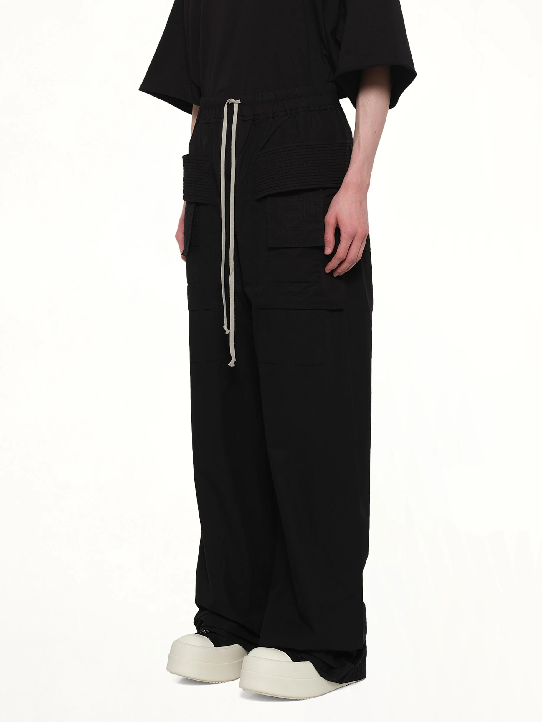 Creatch Wide Cargo Drawstring in Black - Image 3
