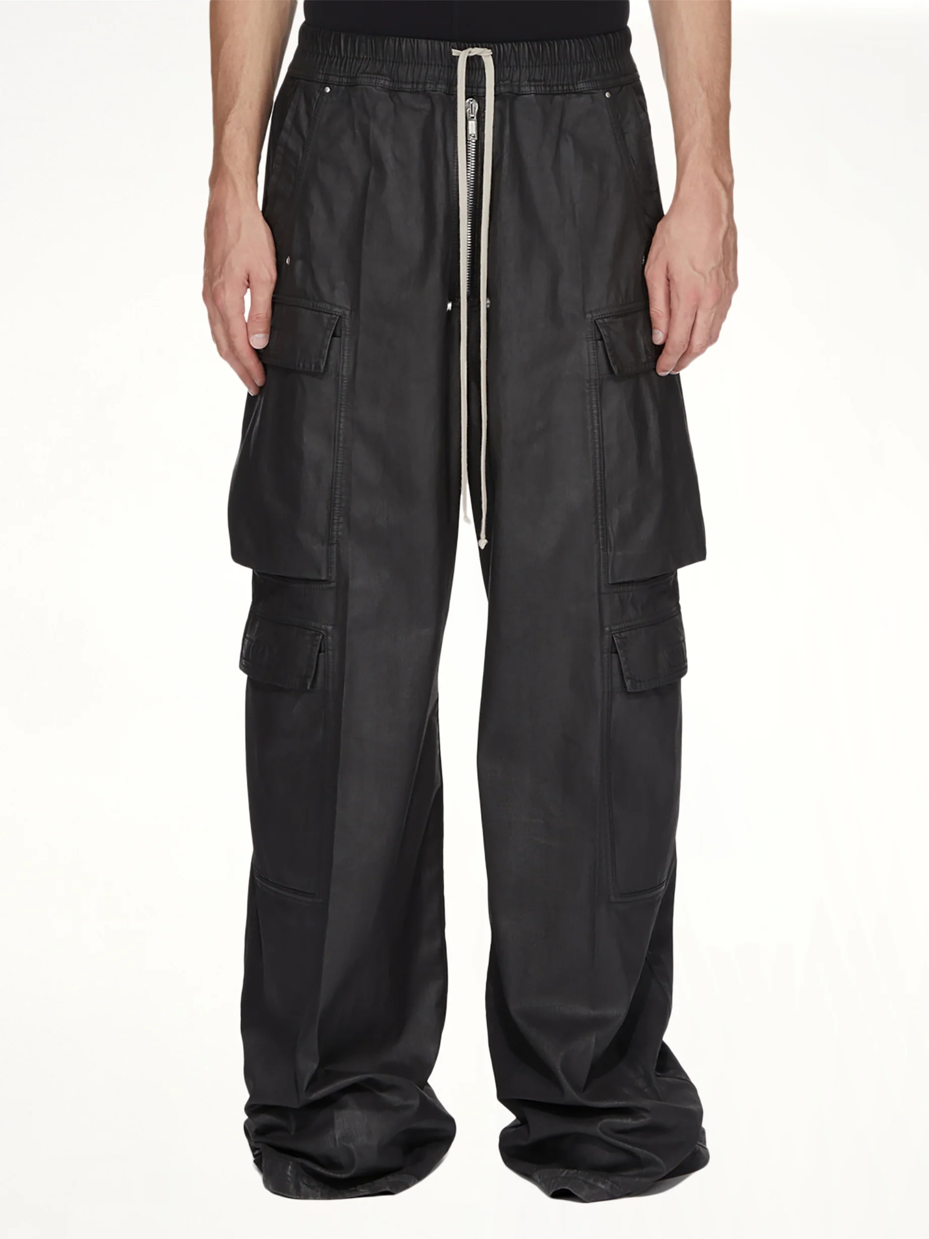 Denim Double Cargo Jumbo Belas in Black