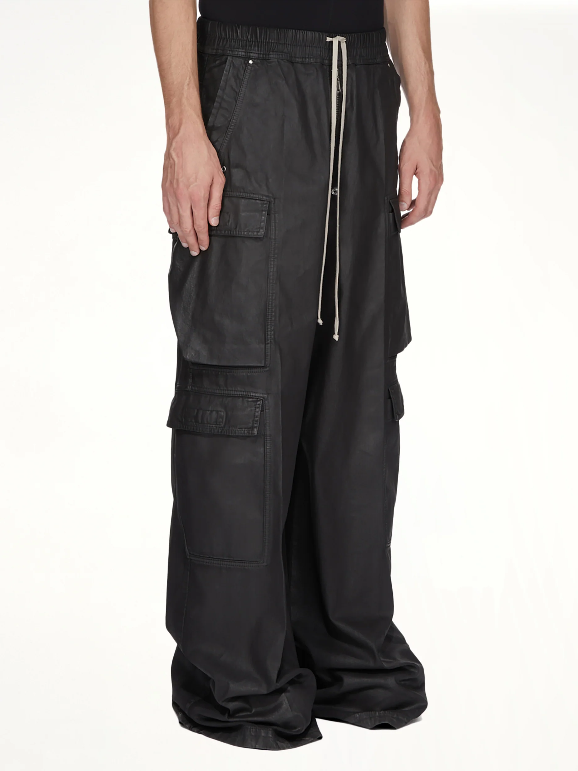 Denim Double Cargo Jumbo Belas in Black - Image 3