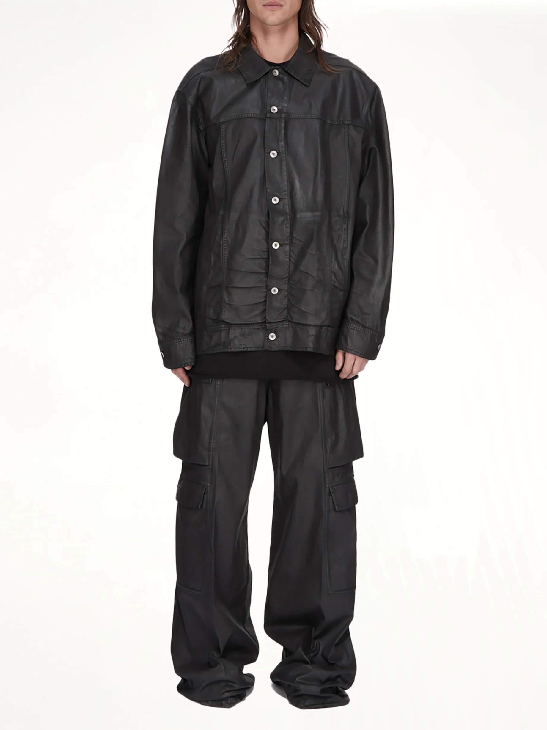 Denim Double Cargo Jumbo Belas in Black - Image 5