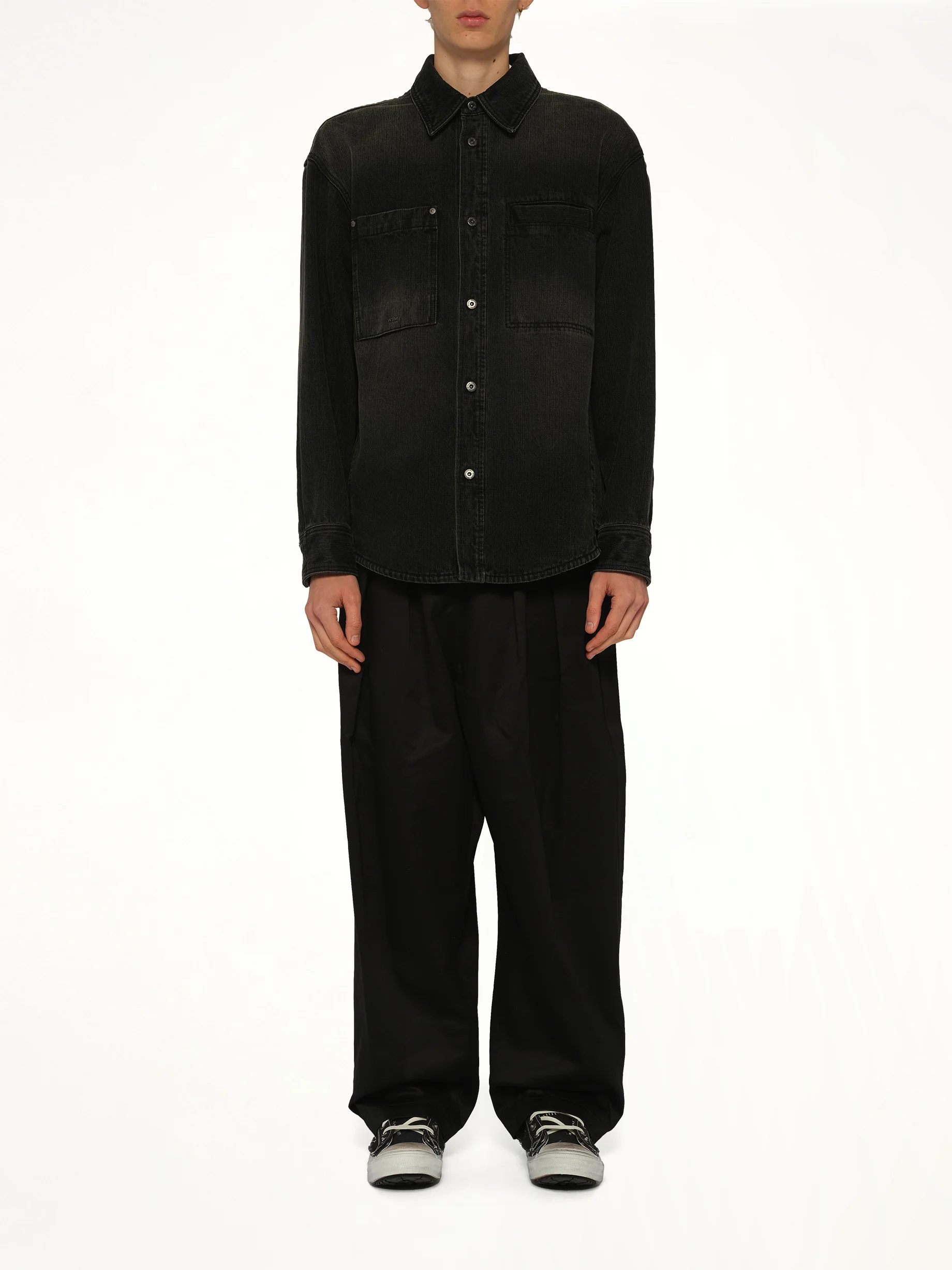 Denim Shirt in Black - Image 7
