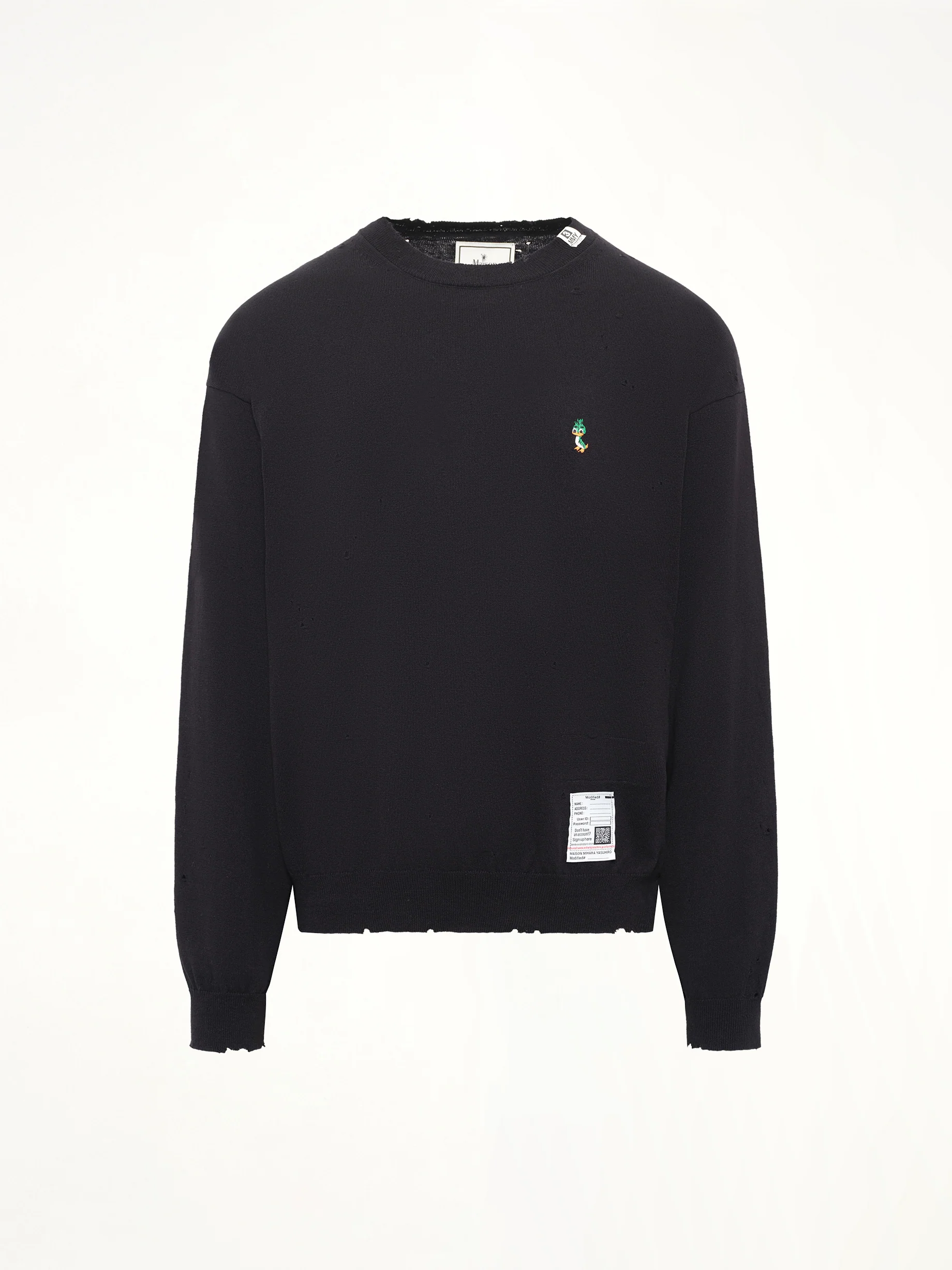Distressed Knit Pullover in Black - Image 2