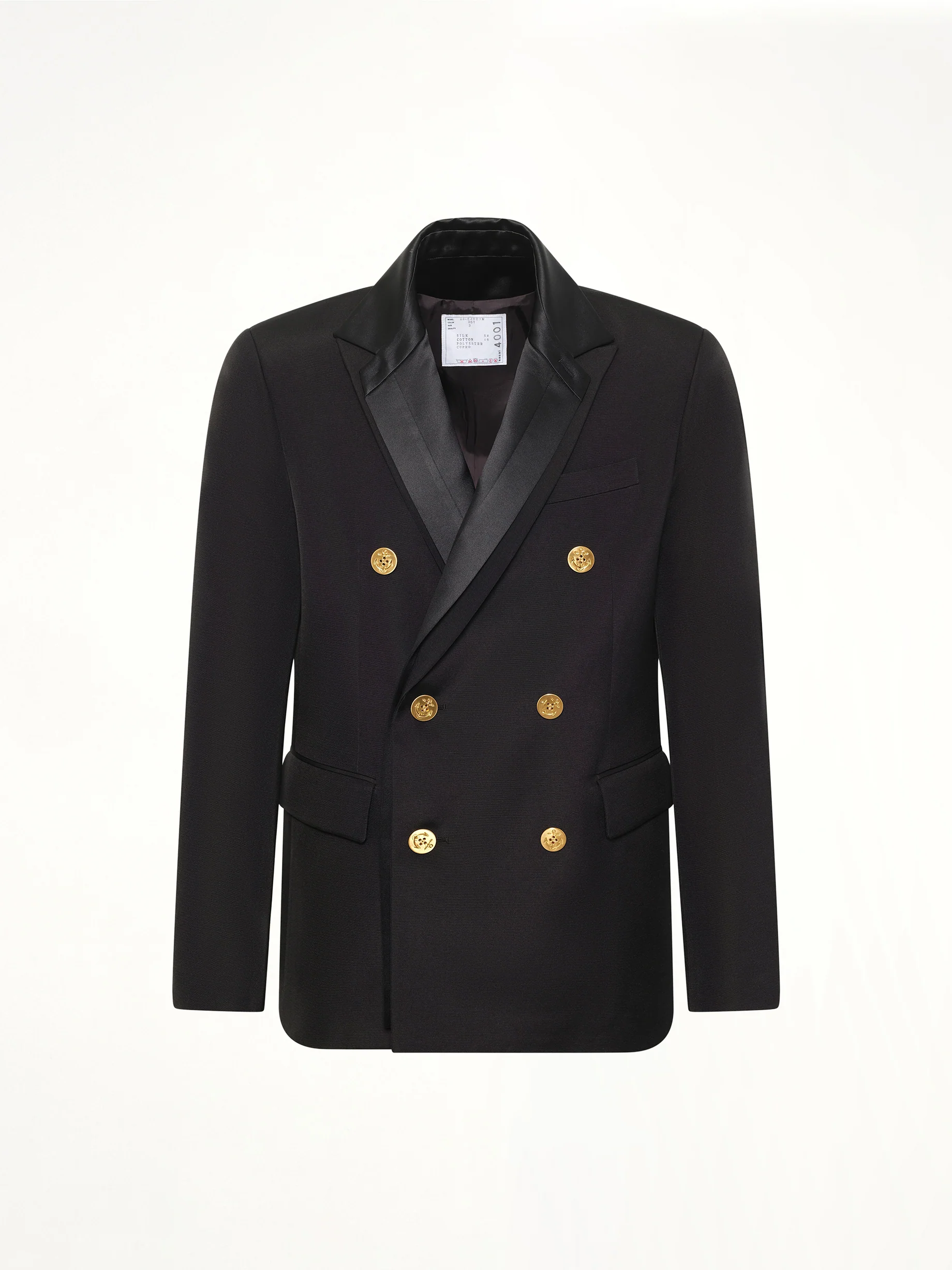 Double-Faced Silk Cotton Jacket in Black - Image 2
