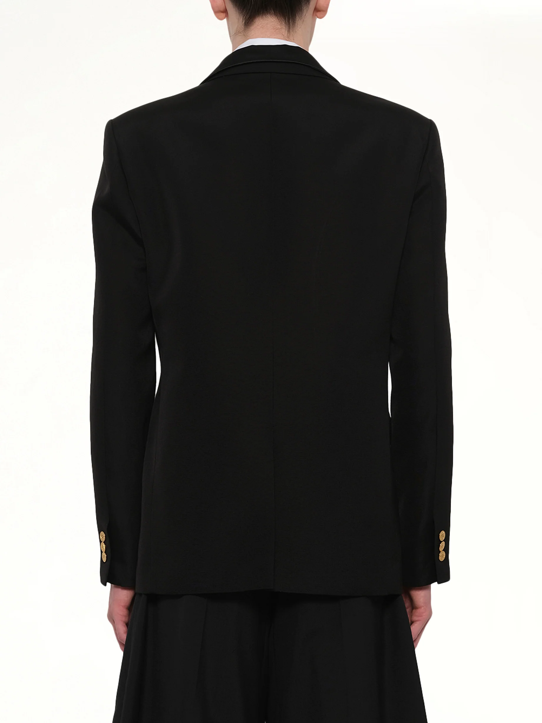 Double-Faced Silk Cotton Jacket in Black - Image 5