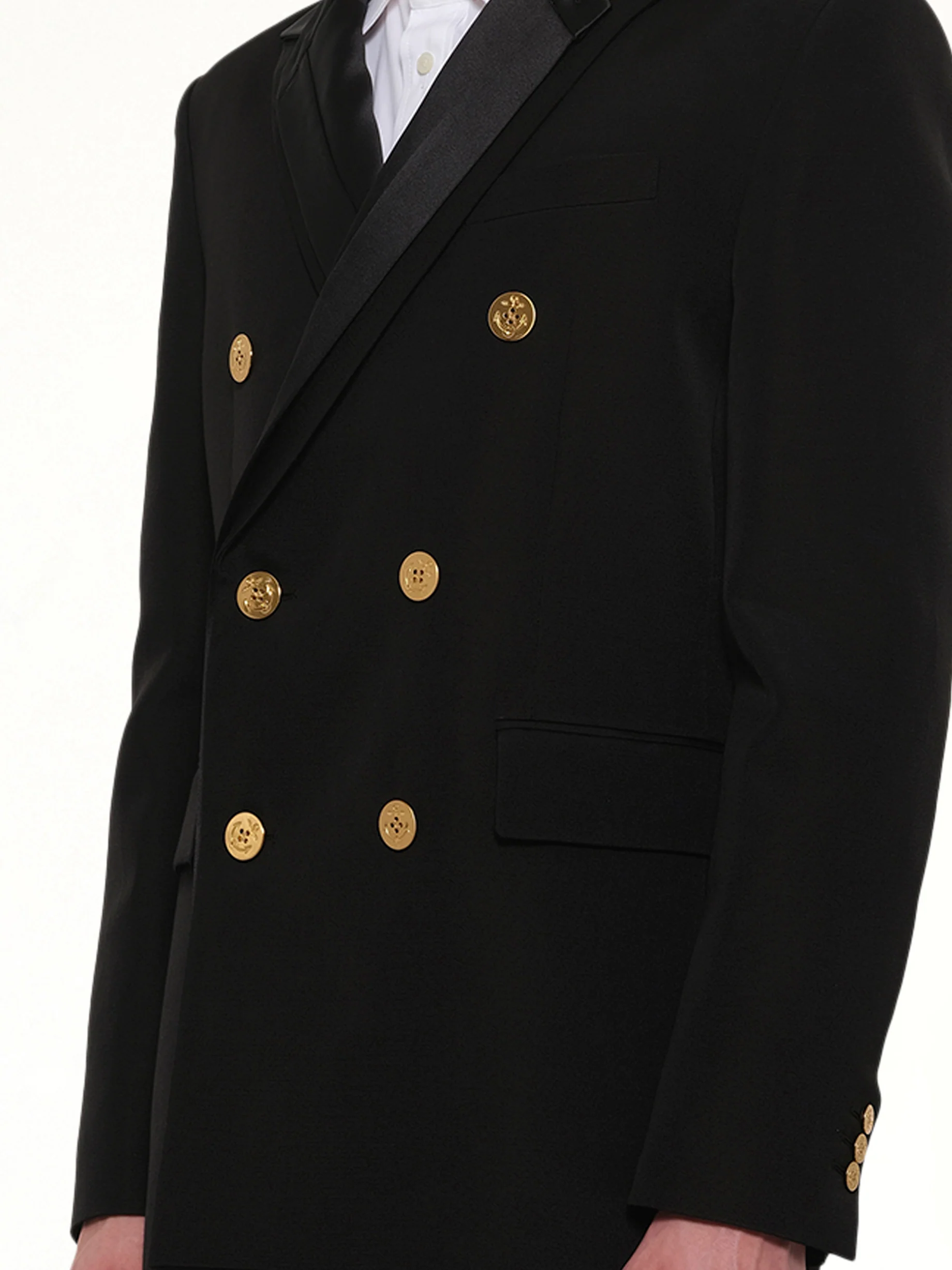 Double-Faced Silk Cotton Jacket in Black - Image 6
