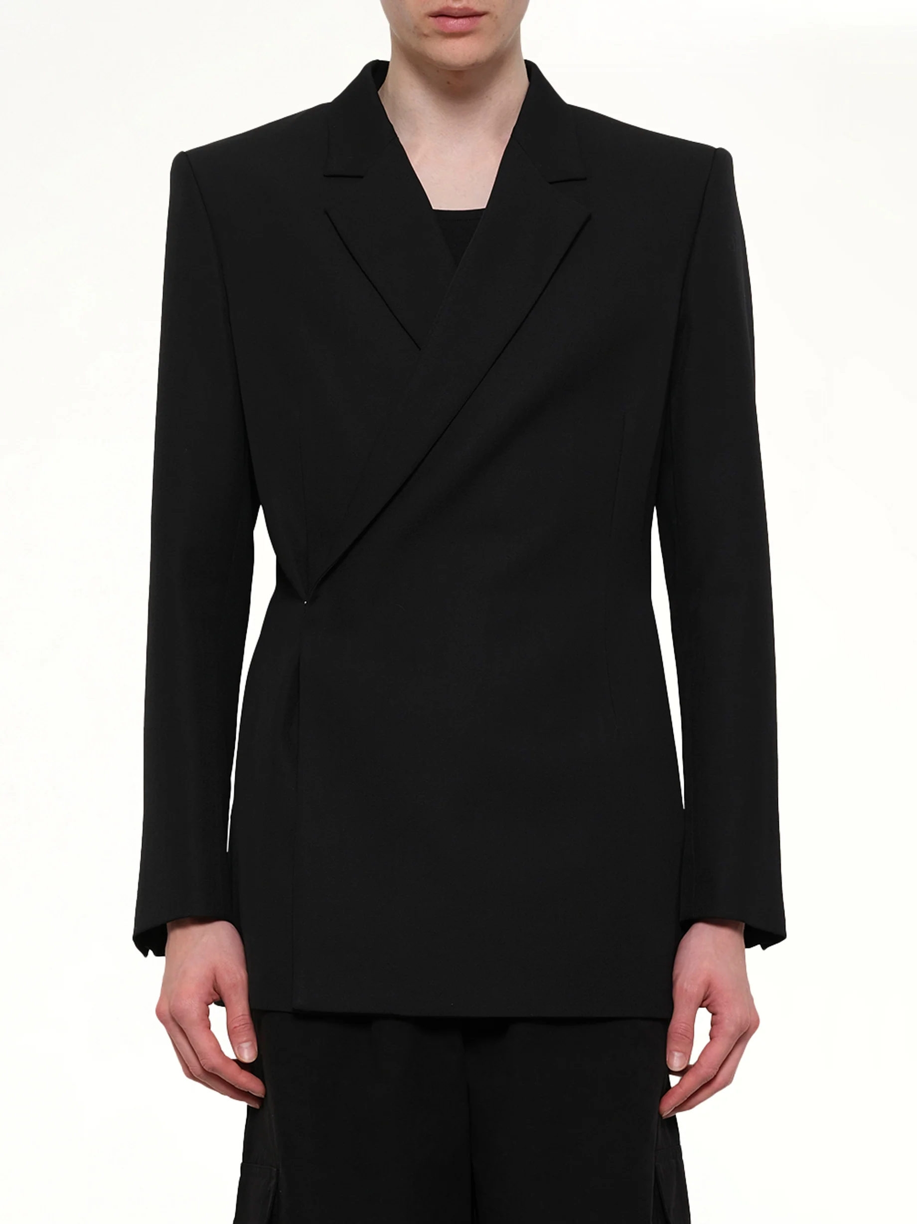 Egonic Double Breasted Jacket in Black