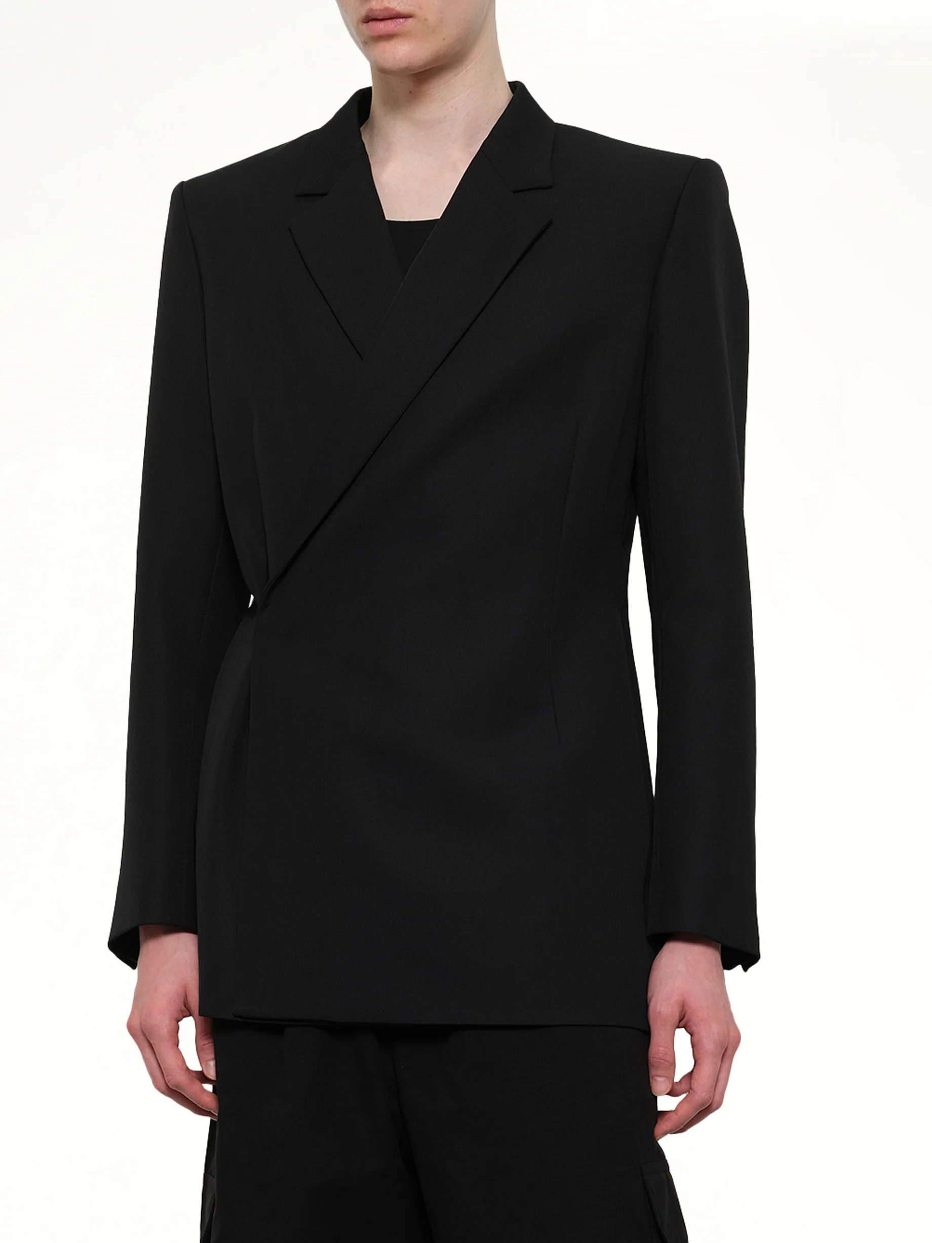 Egonic Double Breasted Jacket in Black - Image 6